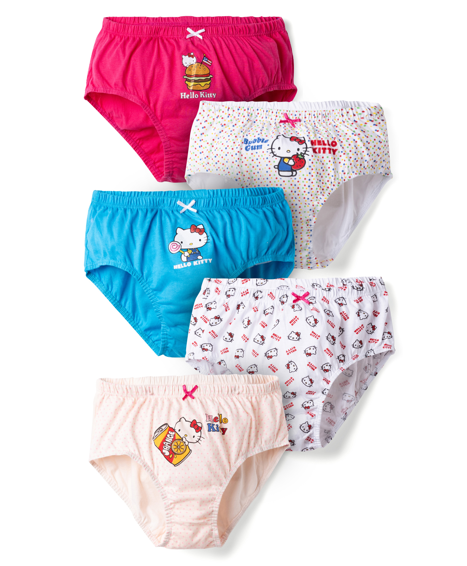 Disney By Bodycare Knit Panties With Hello Kitty Print Pack of 5 - White Pink & Blue-image-6