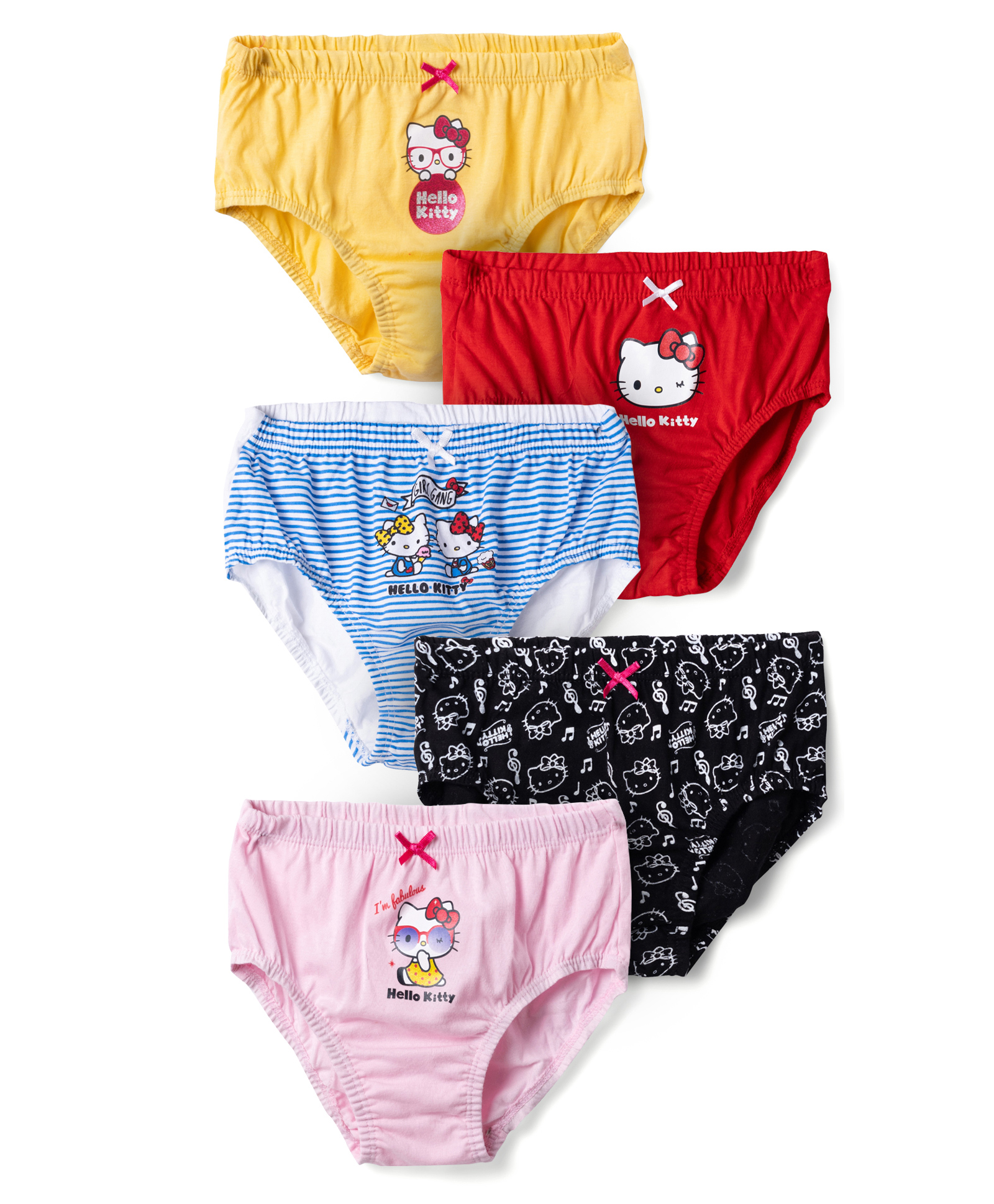 Disney By Bodycare Knit Panties With Hello Kitty Print Pack of 5 - Yellow Red & Blue-picture-12