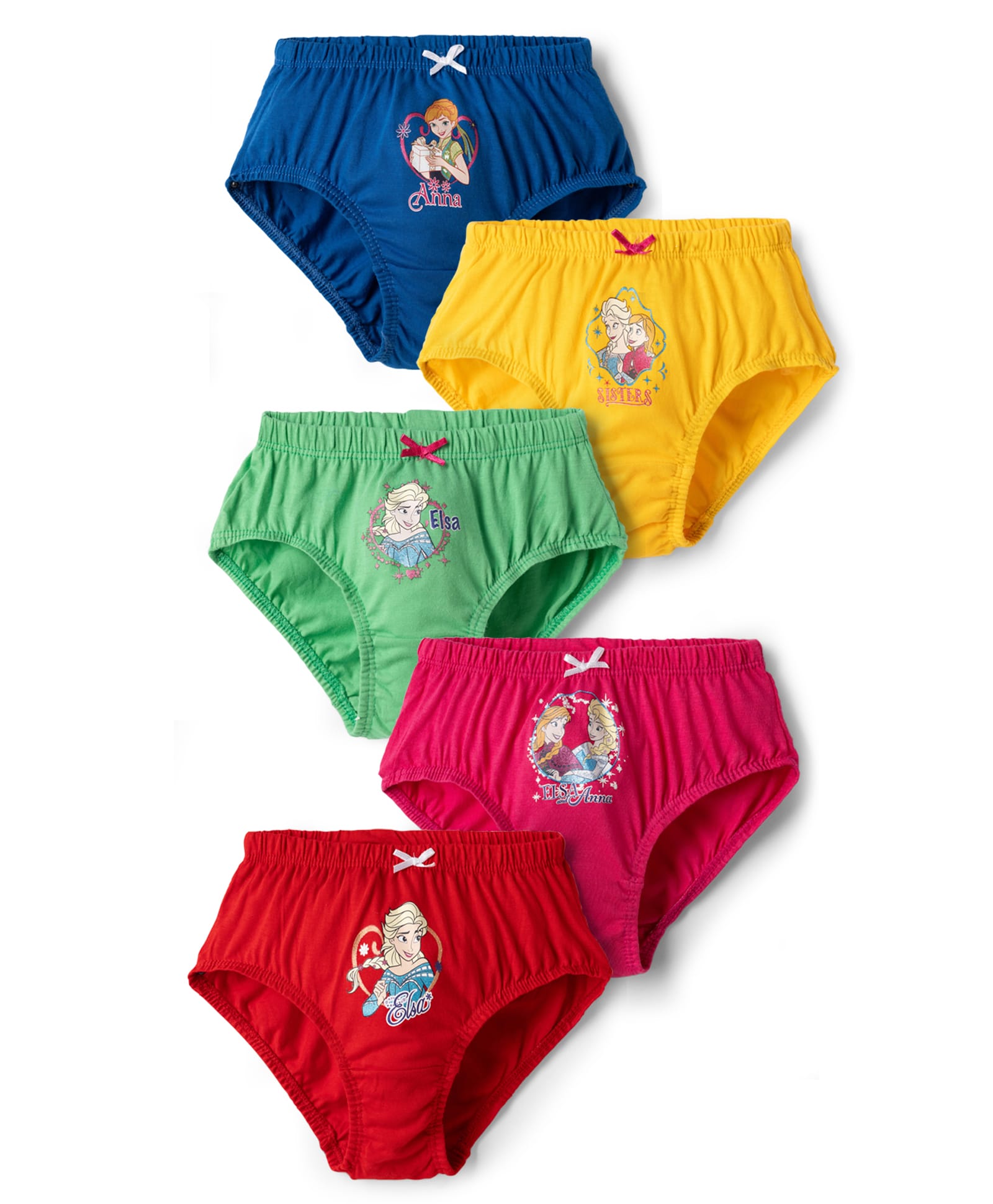 Disney By Bodycare Knitted Panties With Disney Frozen Graphic & Bow Applique Pack Of 5 - Blue, Green & Red-picture-10