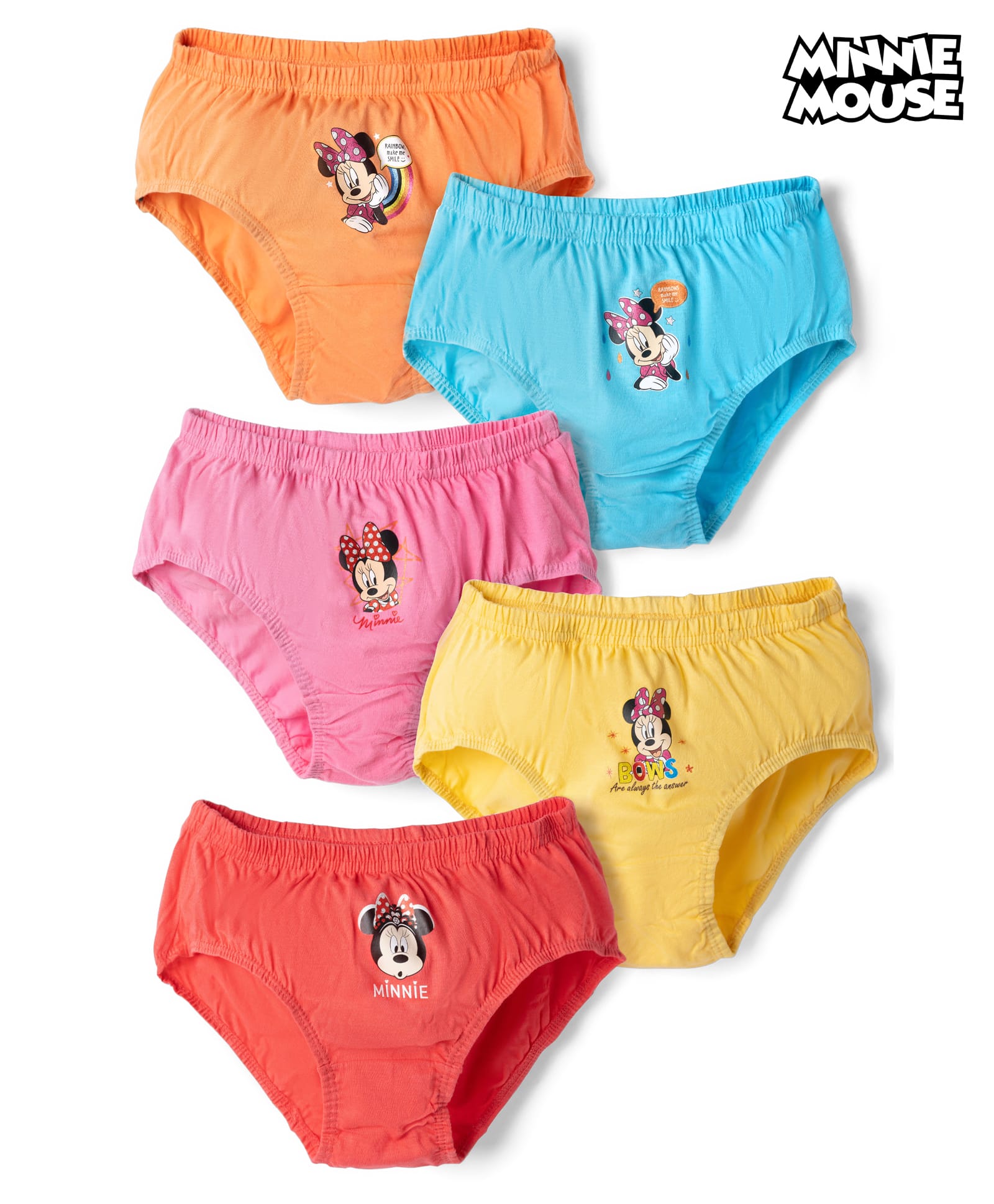 Disney By Bodycare Knitted Panties With Minnie Mouse Graphic Pack Of 5 - Blue, Pink & Red-picture-21