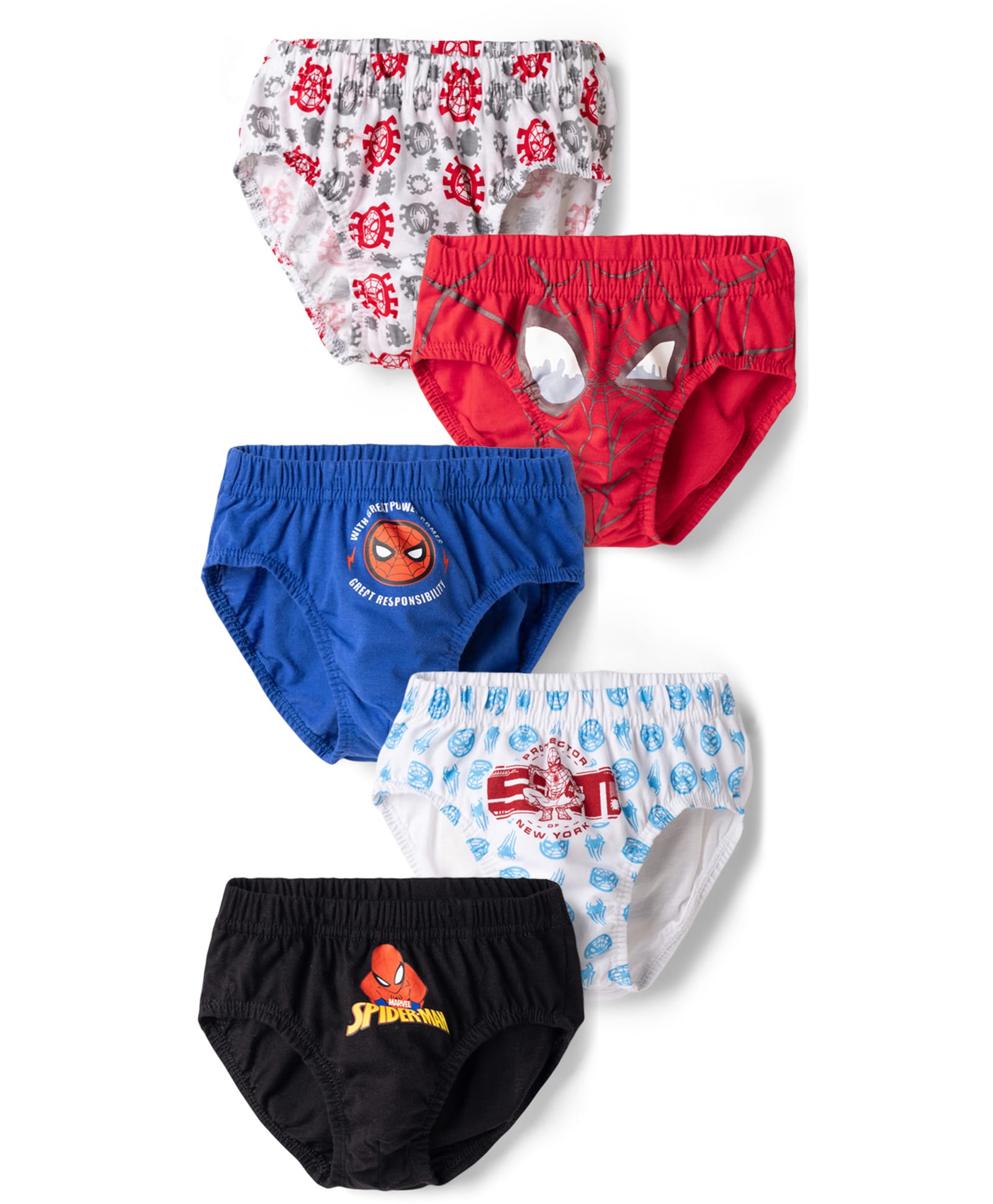 Marvel by Bodycare Knitted Briefs With Spider Man Graphic Pack Of 5 - Black, Red & Grey-image-47