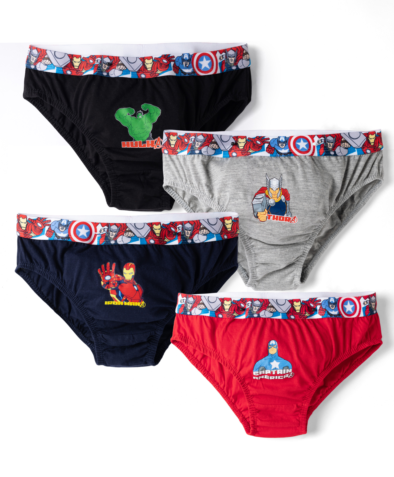 Marvel by Bodycare Knitted Briefs With Marvel Avengers Graphic Pack Of 4 - Black, Red & Grey-image-38