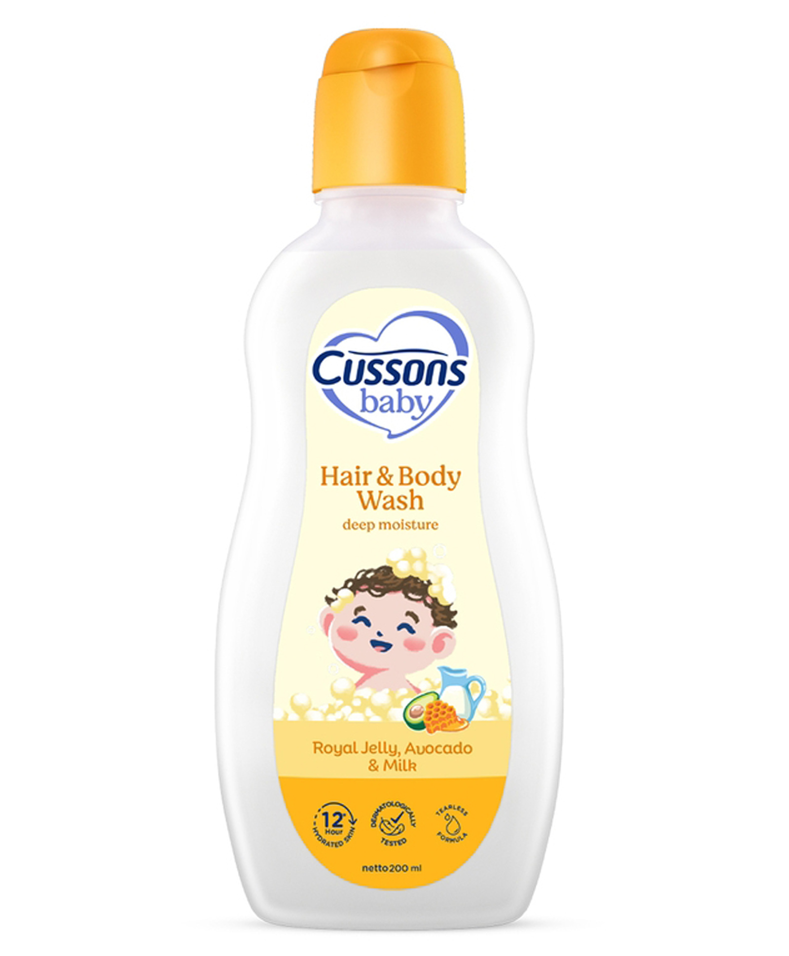 Cussons Baby Hair & Body Wash Deep Moisture 2-in-1 Baby Wash & Shampoo with Royal Jelly, Avocado & Milk - 200 ml-image-5