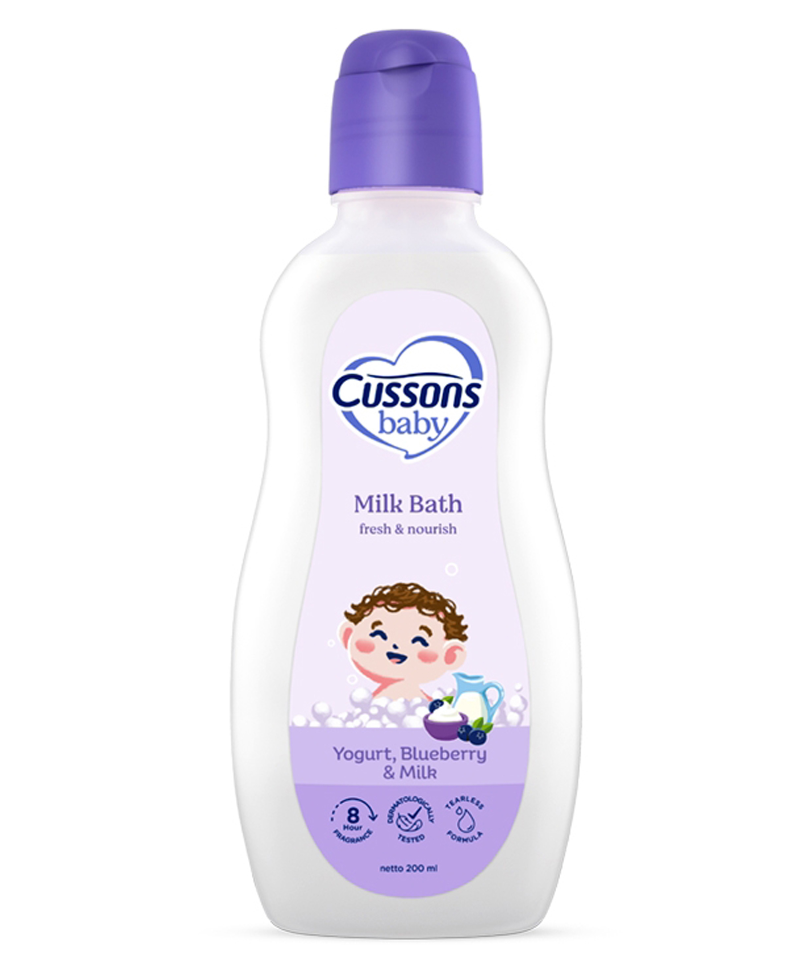 Cussons Baby Milk Bath Fresh & Nourish Baby Bath with Yogurt, Blueberry & Milk - 200 ml-picture-16