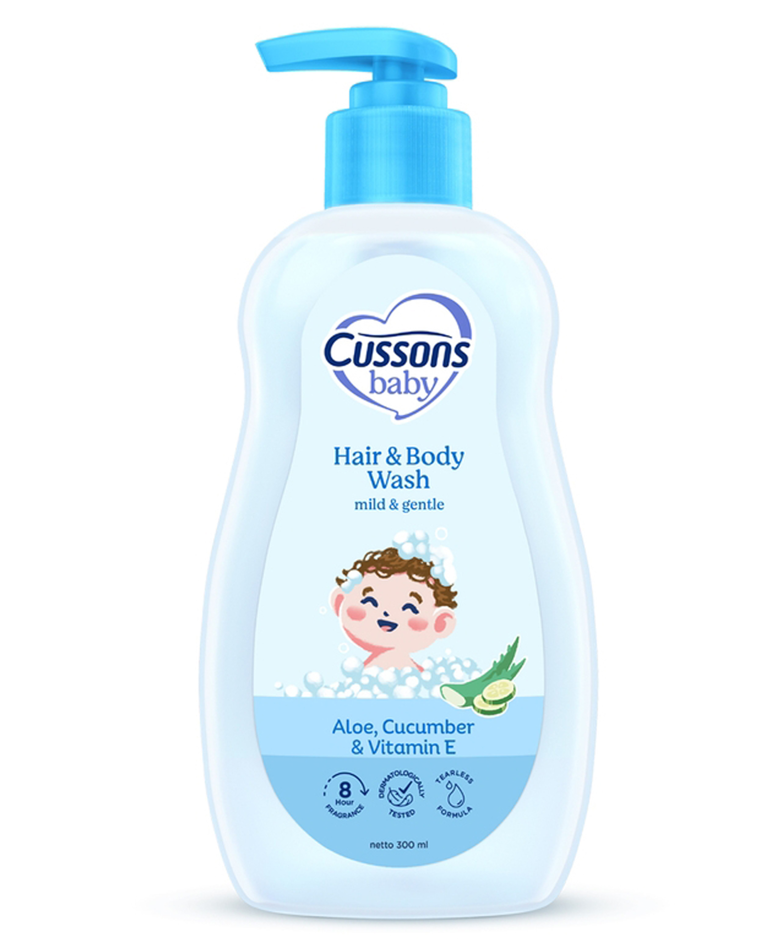 Cussons Baby Hair & Body Wash Mild & Gentle 2-in-1 Baby Wash & Shampoo with Vitamin E Pump Bottle - 300 ml-image-7