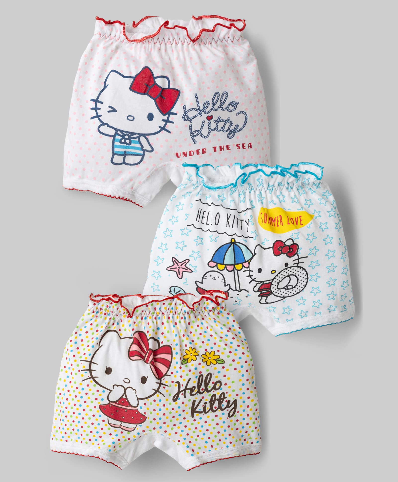 Bodycare Knitted Bloomers With Hello Kitty Graphic Pack Of 3 - White, Light Blue & Lemon-picture-49