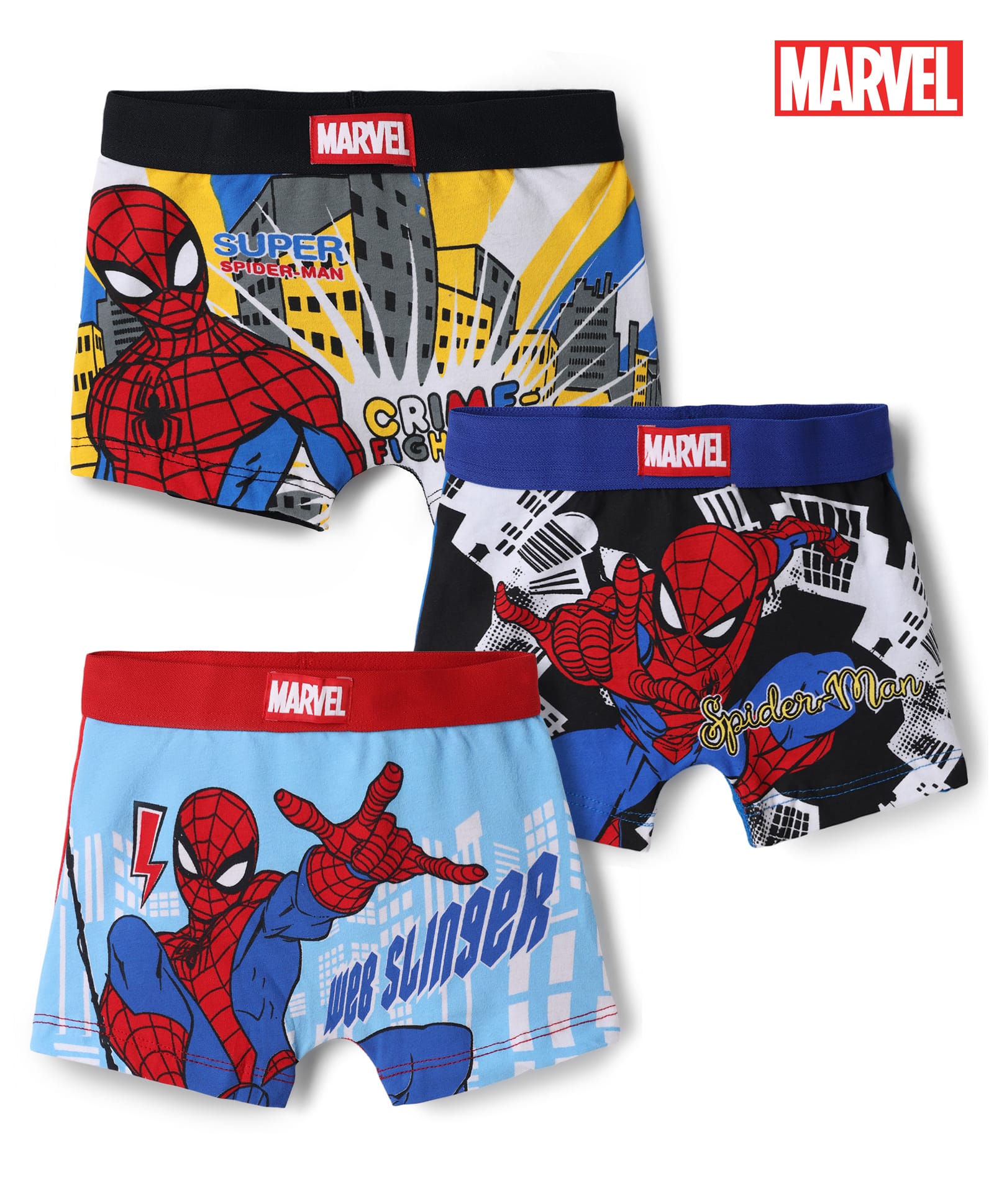 Bodycare Knitted Trunk With Spider Man Graphic Pack of 3 - Black, Light Blue & Navy Blue-image-40