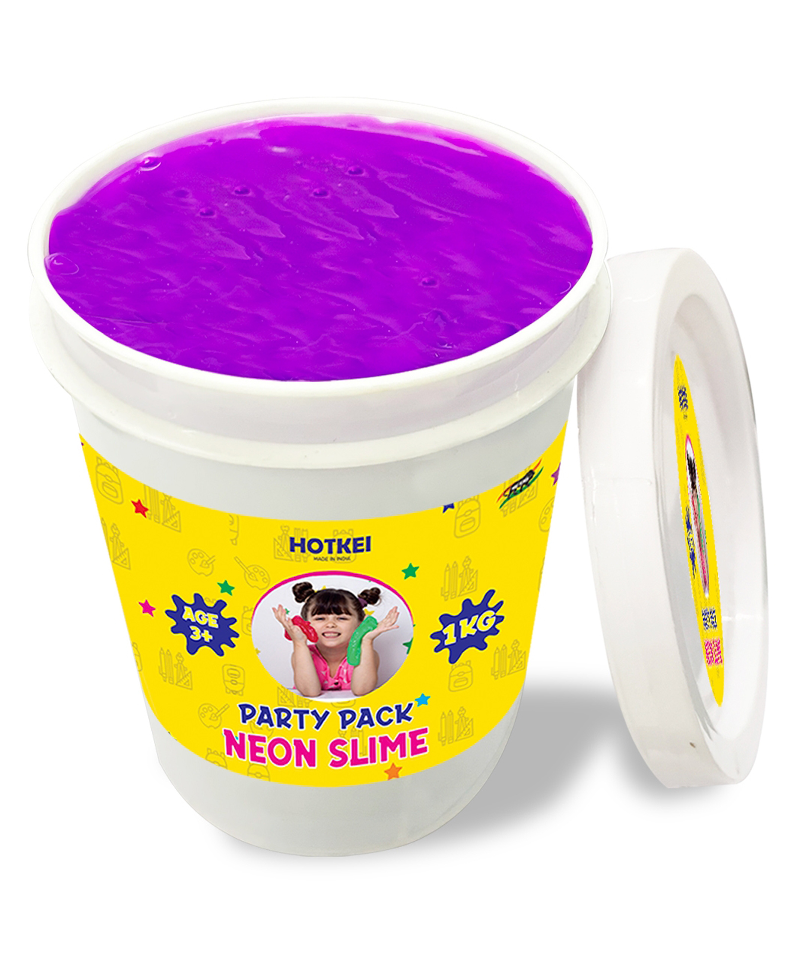HOTKEI (1 Kg Neon Slime) Purple Fruit Scented Big Slimy Gel Jelly Putty Toy Slime Bucket kit Set Toys for Girls Boys Kids Neon Slime-picture-22