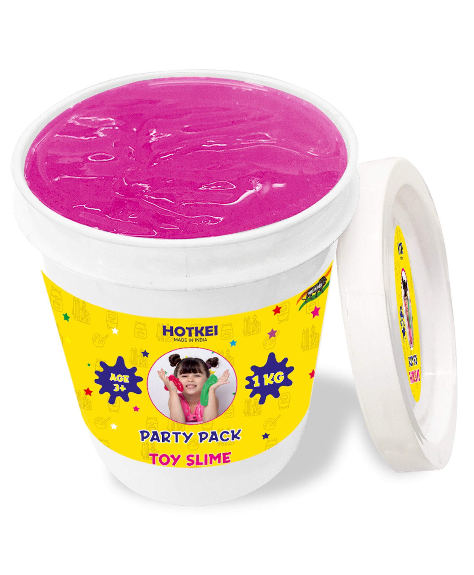 HOTKEI (1 Kg Slime) Pink Fruit Scented Big Slimy Gel Jelly Putty Toy Slime Bucket kit Set Toys for Girls Boys Kids Slime-image-34