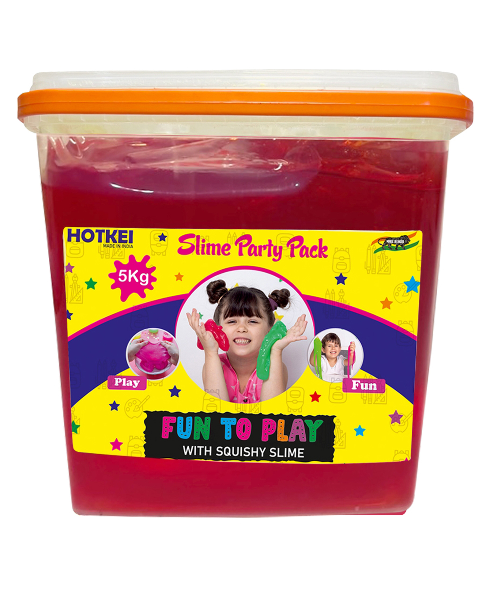 HOTKEI (5 Kg Slime) Pink Fruit Scented Big DIY Magic Toy Slimy Clay Gel Jelly Putty Set kit Toys for Boys Girls Kids Slime Party Pack Bucket-image-15
