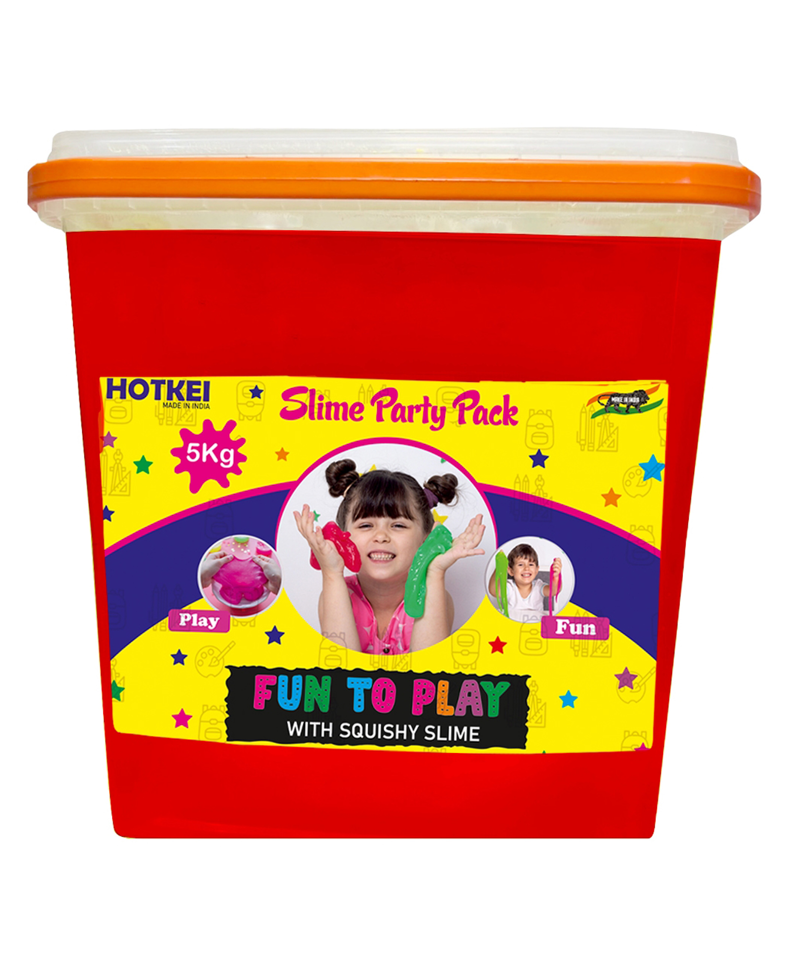 HOTKEI (5 Kg Slime) Red Fruit Scented Big DIY Magic Toy Slimy Clay Gel Jelly Putty Set kit Toys for Boys Girls Kids Slime Party Pack Bucket-image-41