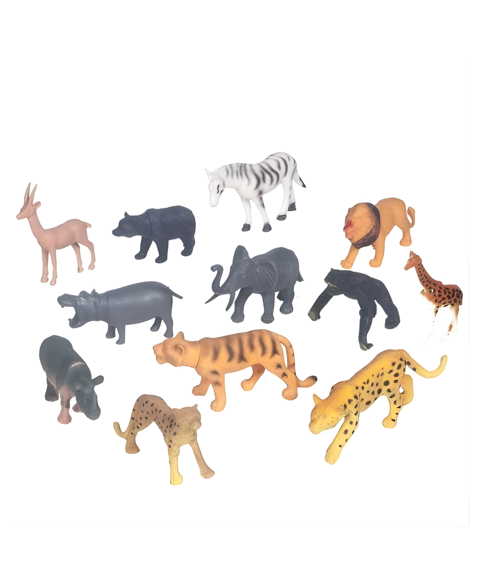Crackles Wild Animals Toys for Kids 12 Pc Jungle Safari & Zoo Animals Set | Realistic Animal Figurines | Educational Animal Toys for Boys & Girls Learning, School Projects & Creative Play Age 3+-image-3