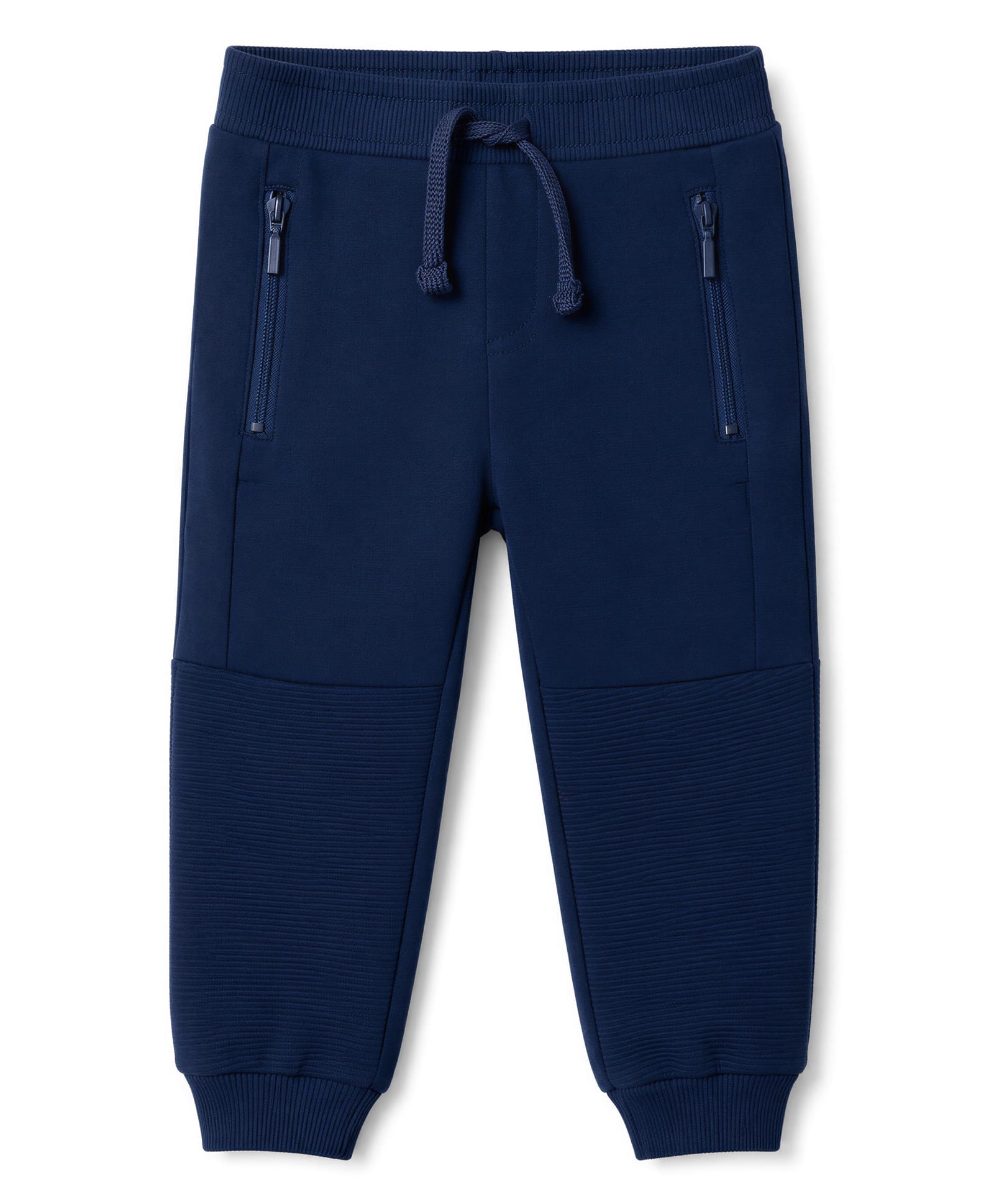 Babyhug Cotton Looper Knit Full Length Joggers With Pockets - Navy Blue-image-48