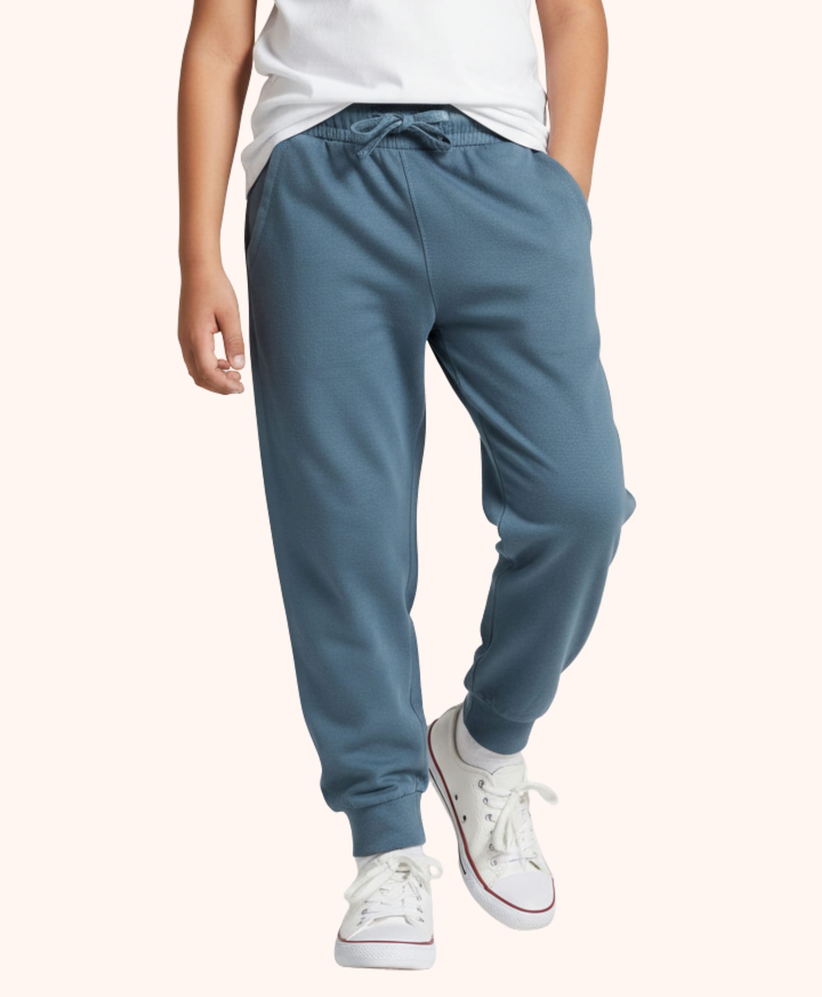 Orange Sugar 100% Cotton Knit Solid Joggers - Air Force Blue-picture-36