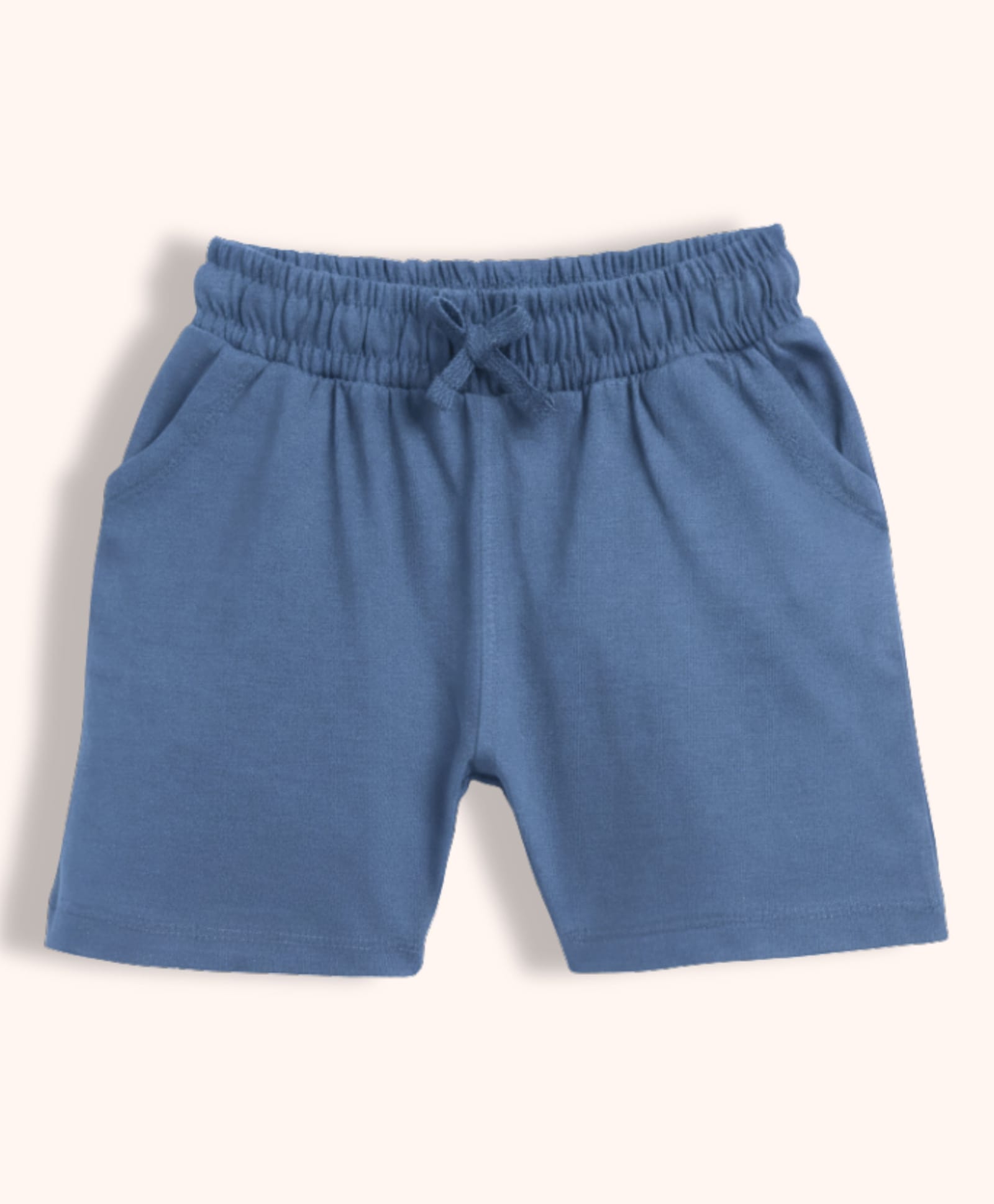 Orange Sugar 100% Cotton Knit Solid Shorts - Air Force Blue-picture-36