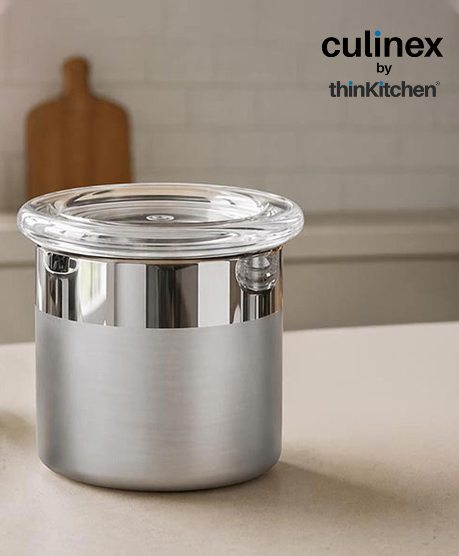 Culinex by thinKitchen 18/8 Stainless Steel Airtight Storage Container with Acrylic Lid, 120ml (6x5cm) | Dual Finish Spice, Herb & Kitchen Canister | Space-Saving Dabba by thinKitchen-picture-35