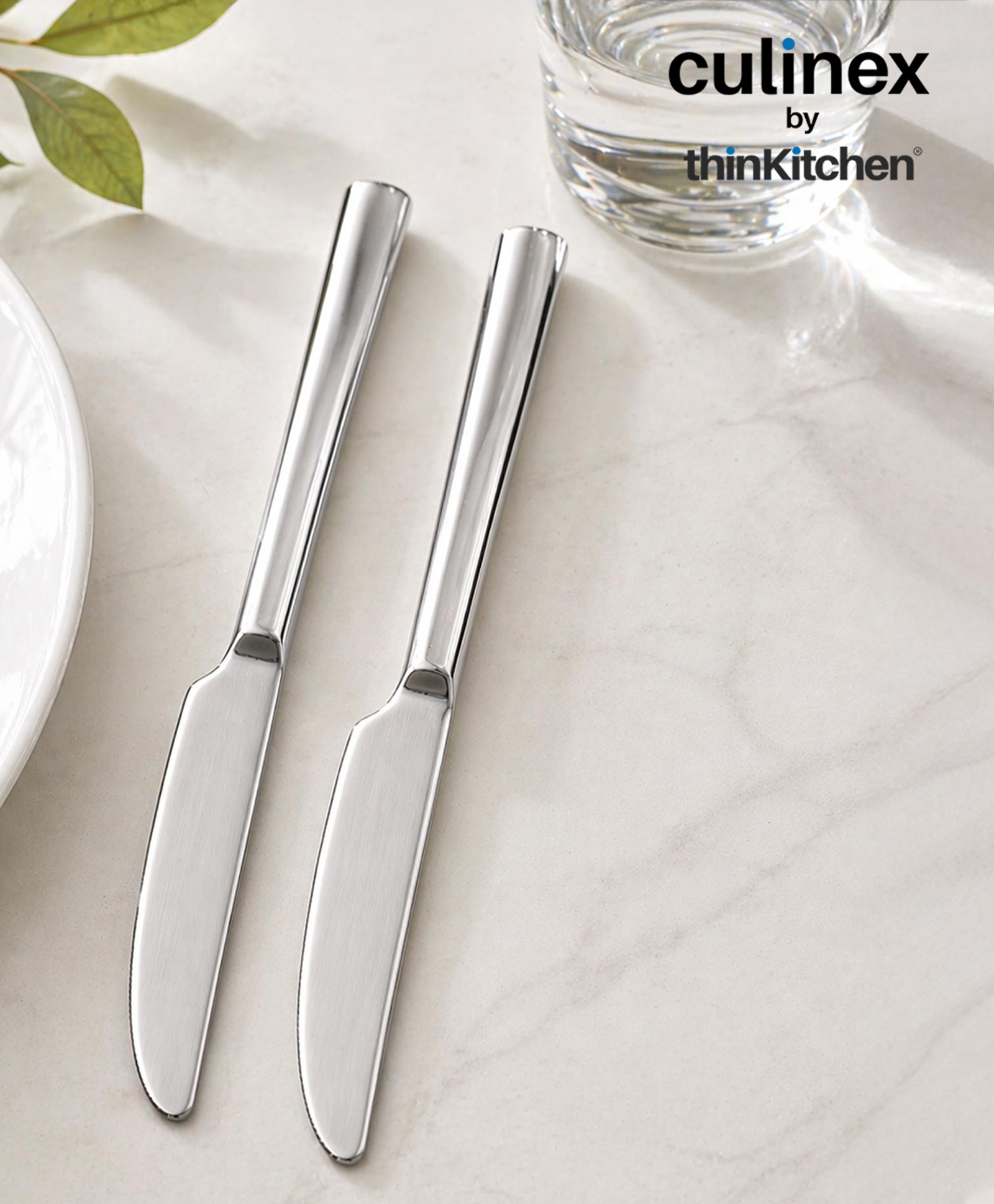 Culinex by thinKitchen Premium Stainless Steel 8.5" Knife Set of 2 for Dining Table, Kitchen | Rustproof Dinner Knives, Silver Flatware by thinKitchen (Peru)-picture-19