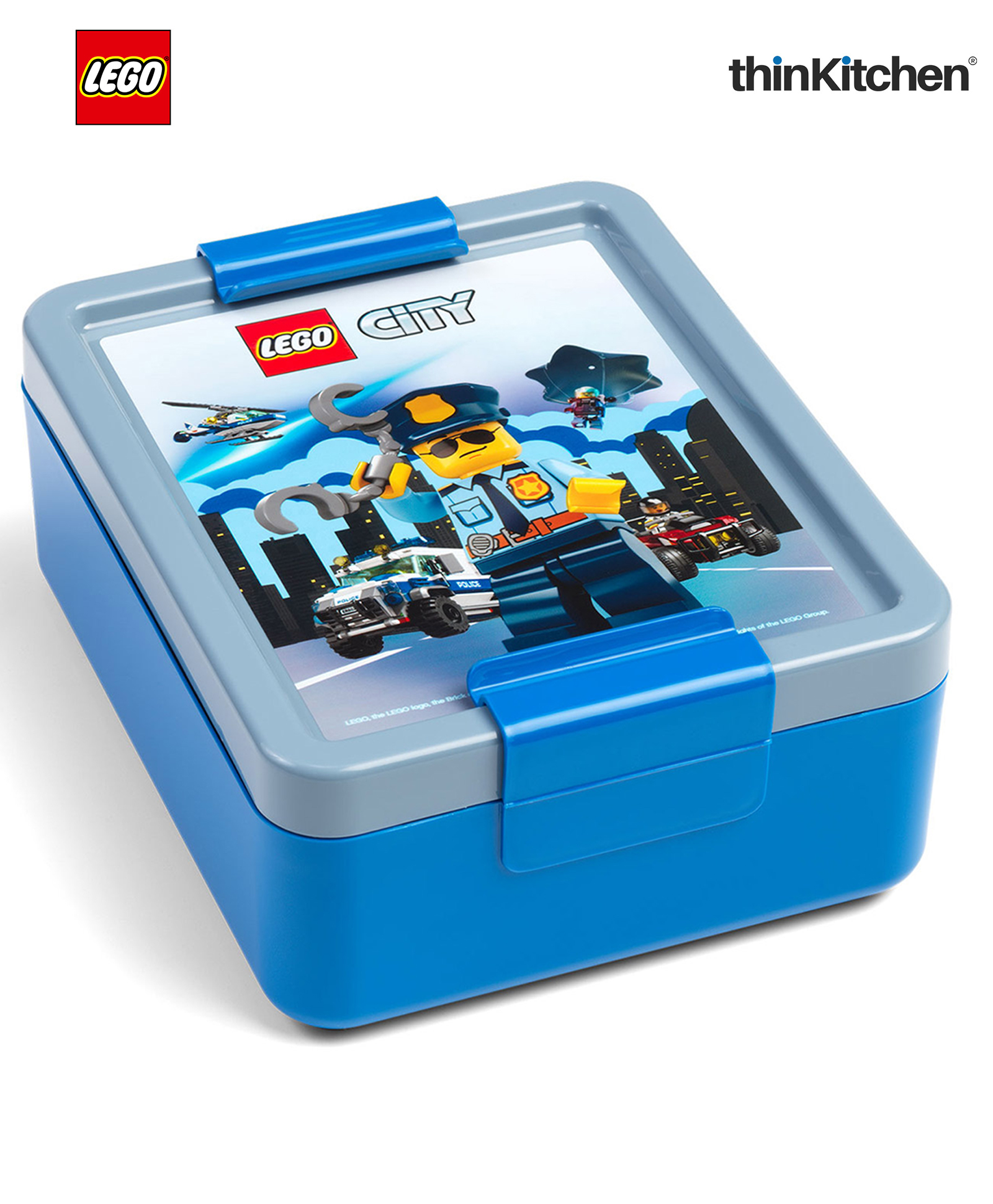 LEGO City Series Lunch Box with Divider 1.7L (Blue & Grey) | Kids Lunch Box for School, Snack Box & Meal Prep Container | BPA Free, Dishwasher Safe, Travel Lunchbox for Kids & Adults-image-20