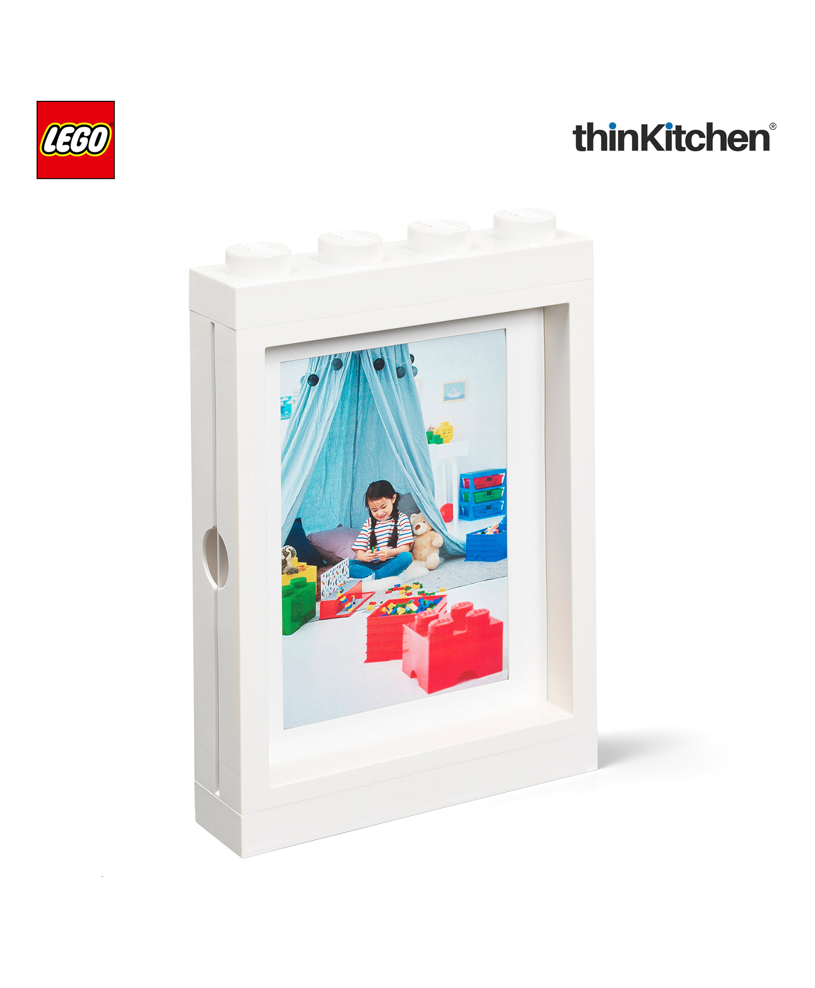 LEGO Photo Frame - 6x4 Inches, White | Decorative Picture Frame for Kids Room, Bedroom & Living Room Decor | Gift for LEGO Fans & Home Wall Decor