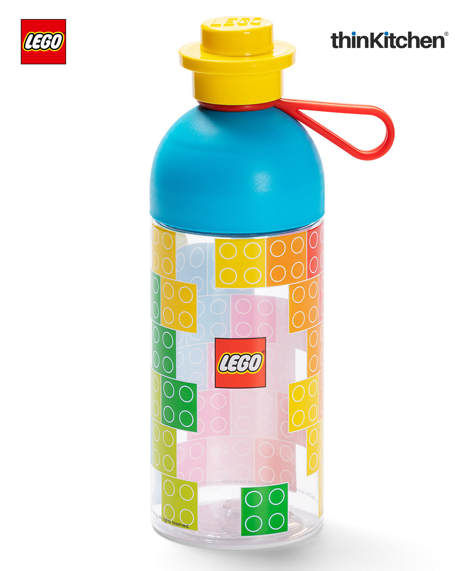 LEGO Transparent Kids Drinking Water Bottle 500ml with Twist Cap Lid & Carry Loop | BPA Free School Bottle for Boys & Girls | Leak Resistant Reusable Hydration Bottle with Lego Iconic Graphics-image-30