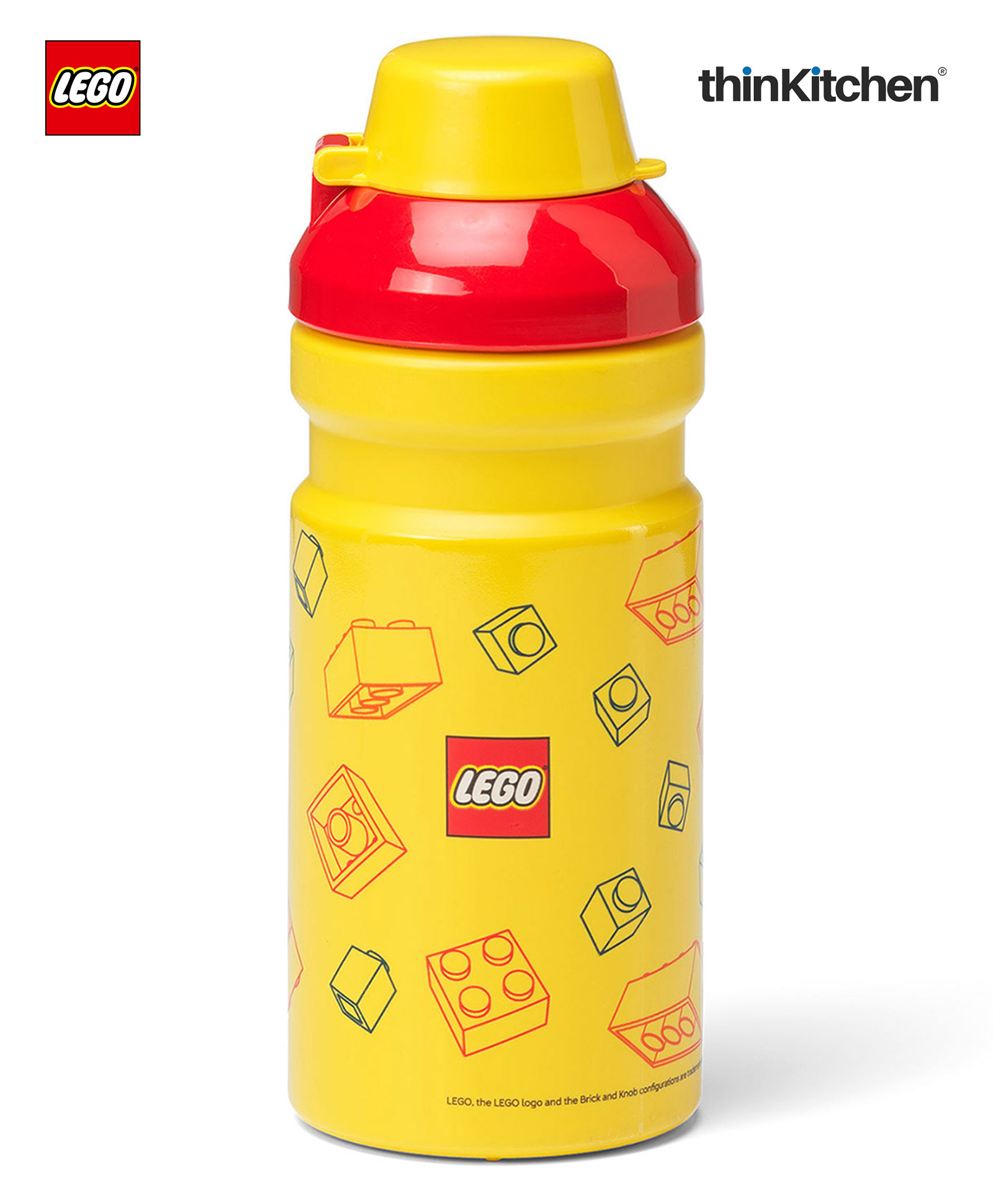 LEGO Brick Art Line Series Kids Water Bottle 390ml with Flip Top Covered Spout | BPA Free Drinking Bottle for Boys & Girls | Leak Resistant Small School Bottle for Kids, Toddlers-image-8