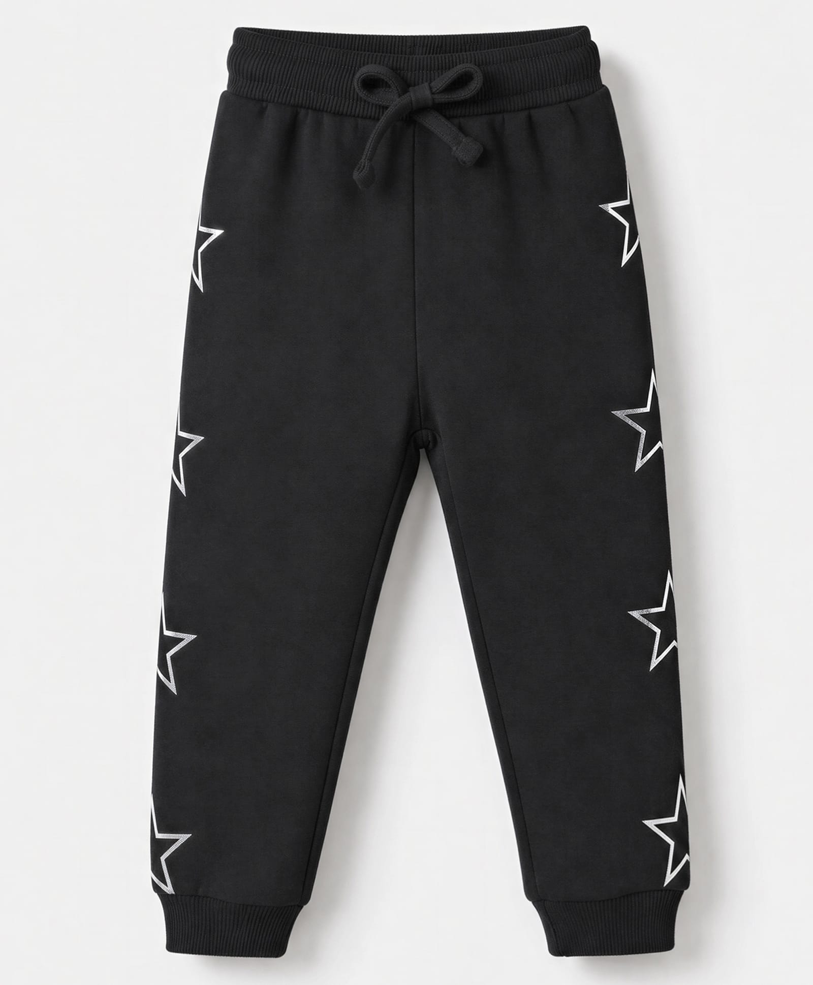 Babyhug Cotton Looper Knit Full Length Star Foil Printed Lounge Pant-Black-picture-16