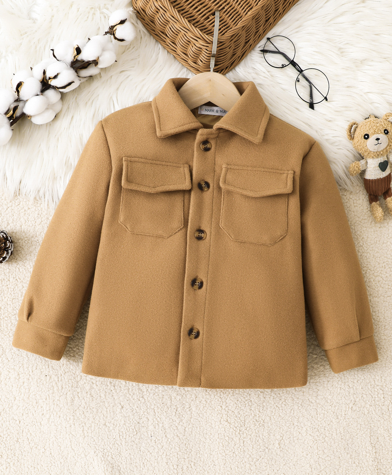 Mark & Mia Jacket with Full Sleeves - Khaki-image-4