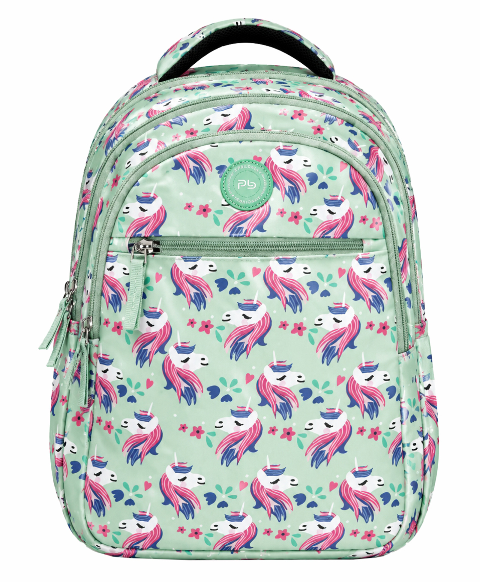 Pearlbags 14 Inches Sigma 13L Printed Backpack , 3 Compartments, Bottle Holder, Organizer, Premium Fabric, Water Resistant , School Bag for Boys and Girls Pista- Height 14 Inches-picture-3