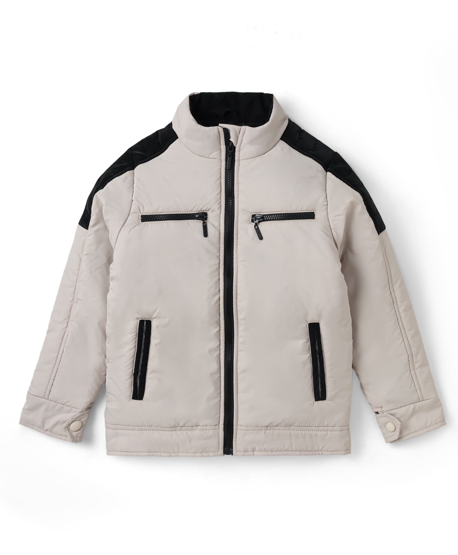 Pine Kids Woven Full Sleeves Padded Jacket - Off White-picture-27