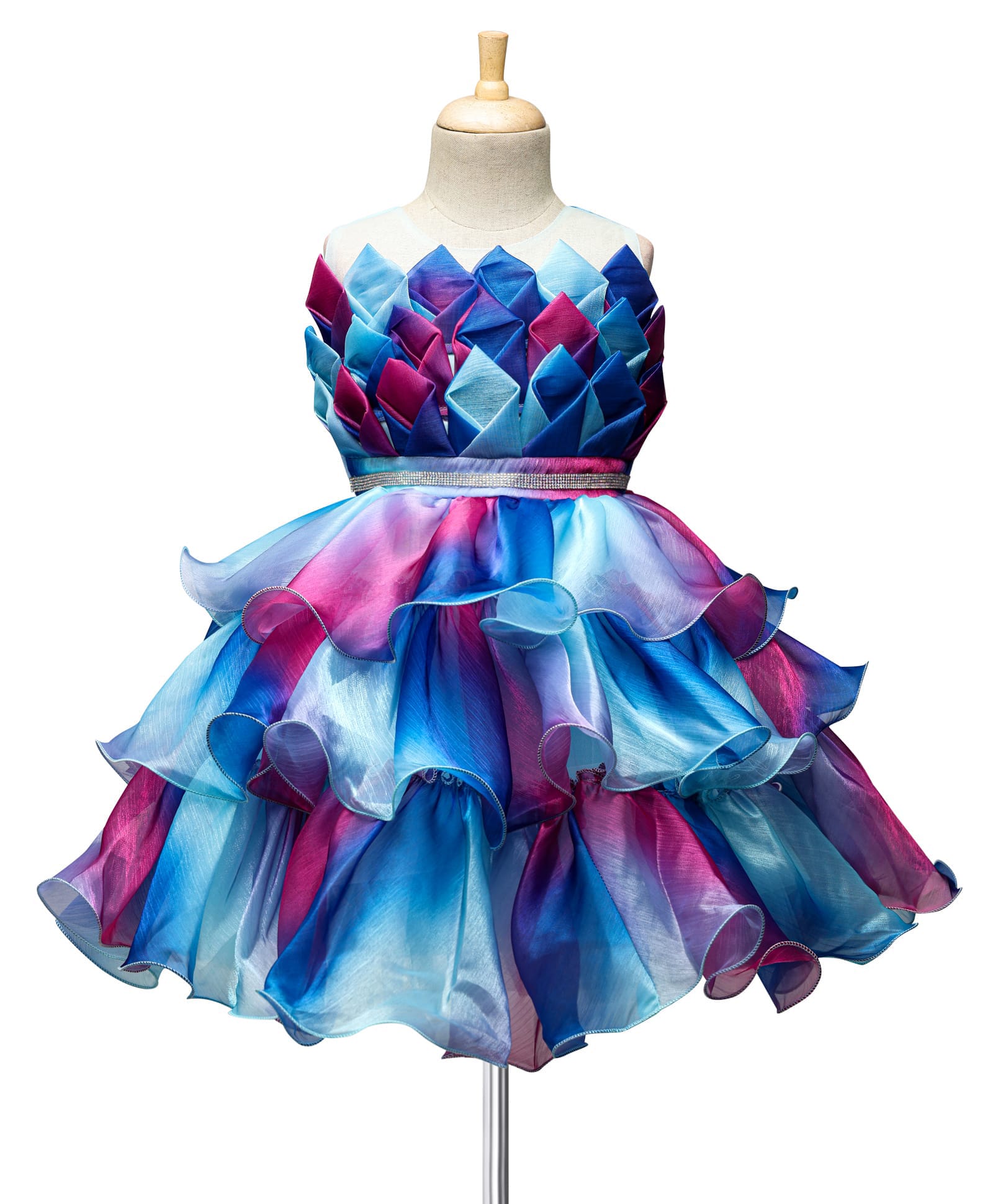 Enfance Cotton Silk Knit Sleeveless Layered Party Dress With Embellishment - Lavender-picture-11
