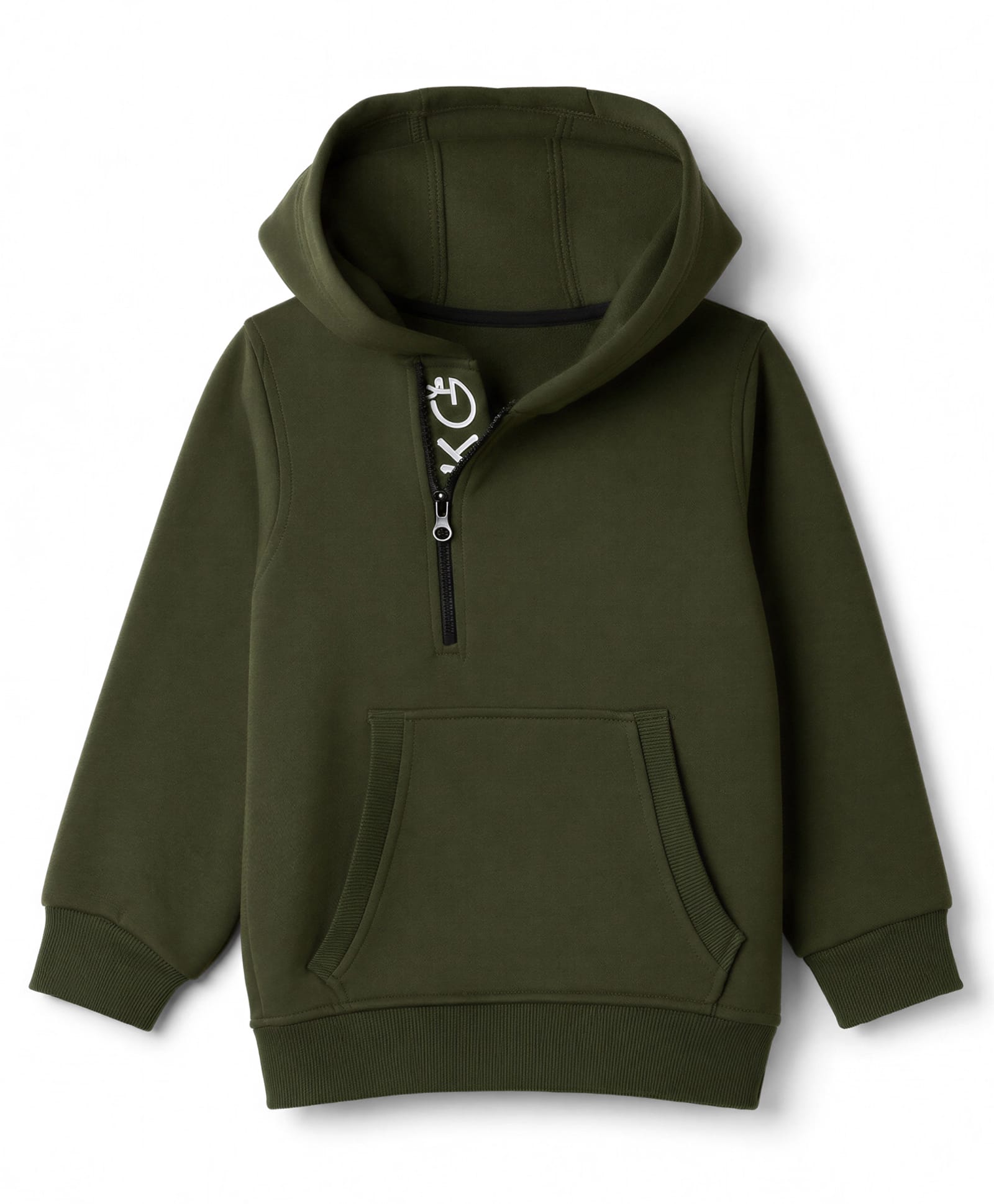 Little Kangaroos Fleece Knit Hoodies With Kangaroo Pockets - Olive Green-picture-27