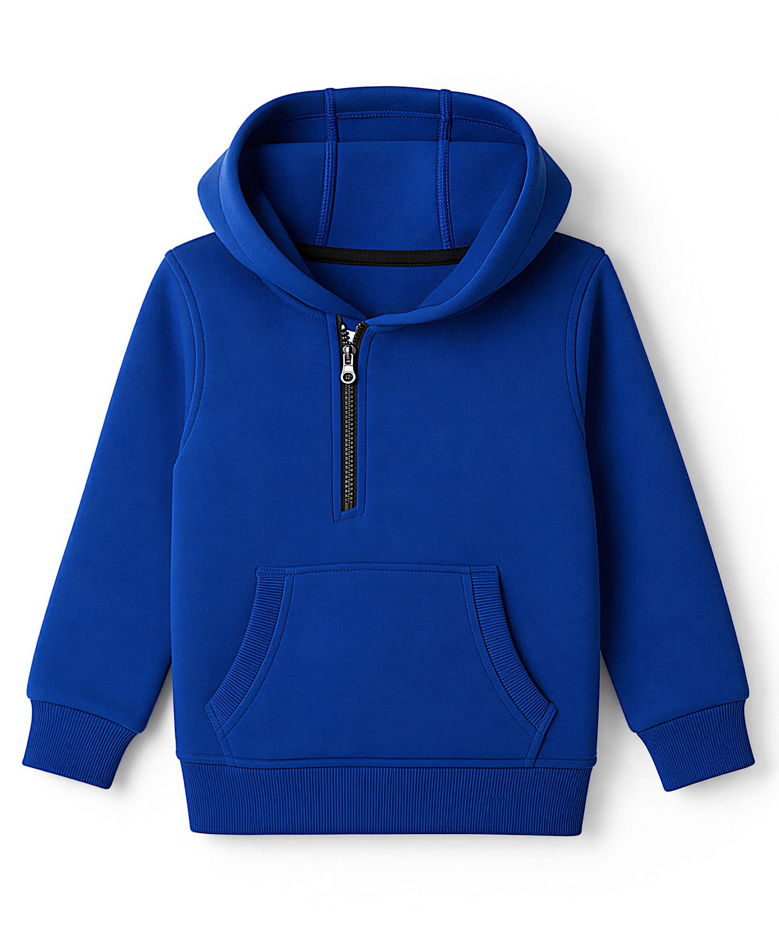 Little Kangaroos Fleece Knit Full Sleeves Hoodies With Kangaroo Pockets - Royal Blue-picture-25