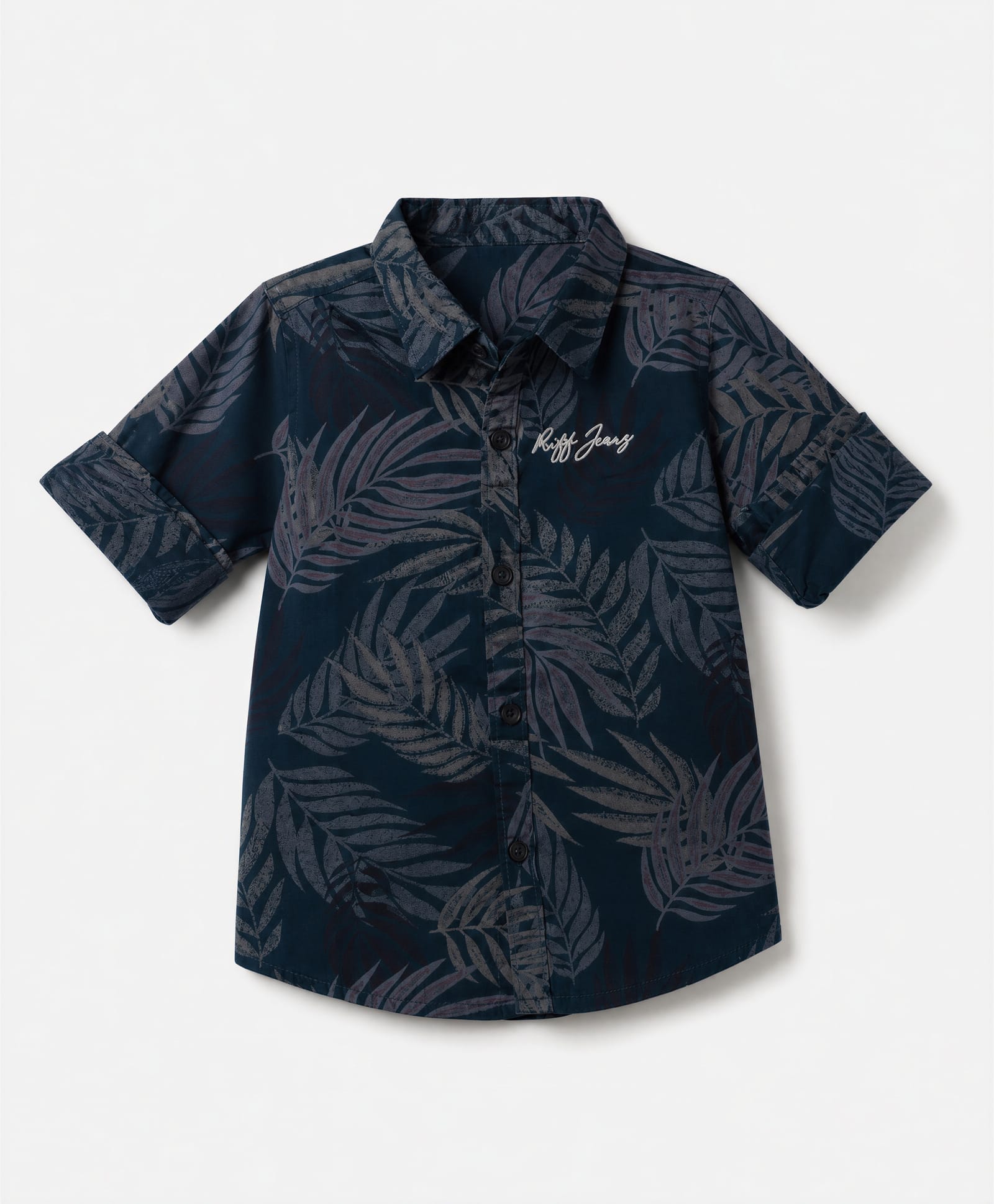 Ruff Rayon Woven Full Sleeves Tropical Theme Printed Shirt - Navy Blue-picture-24