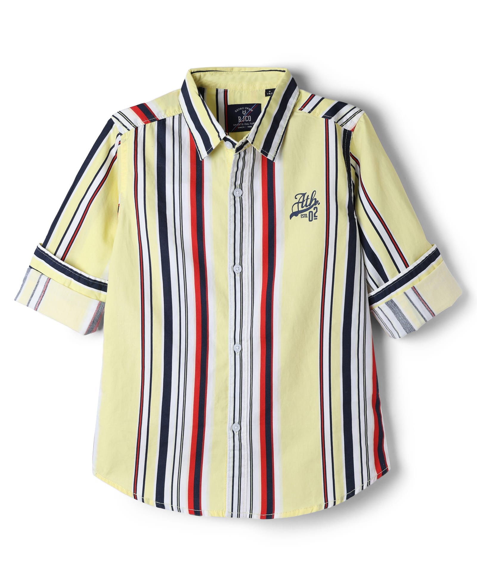 Ruff Poplin Woven Full Sleeves Striped Shirt - Yellow-picture-23