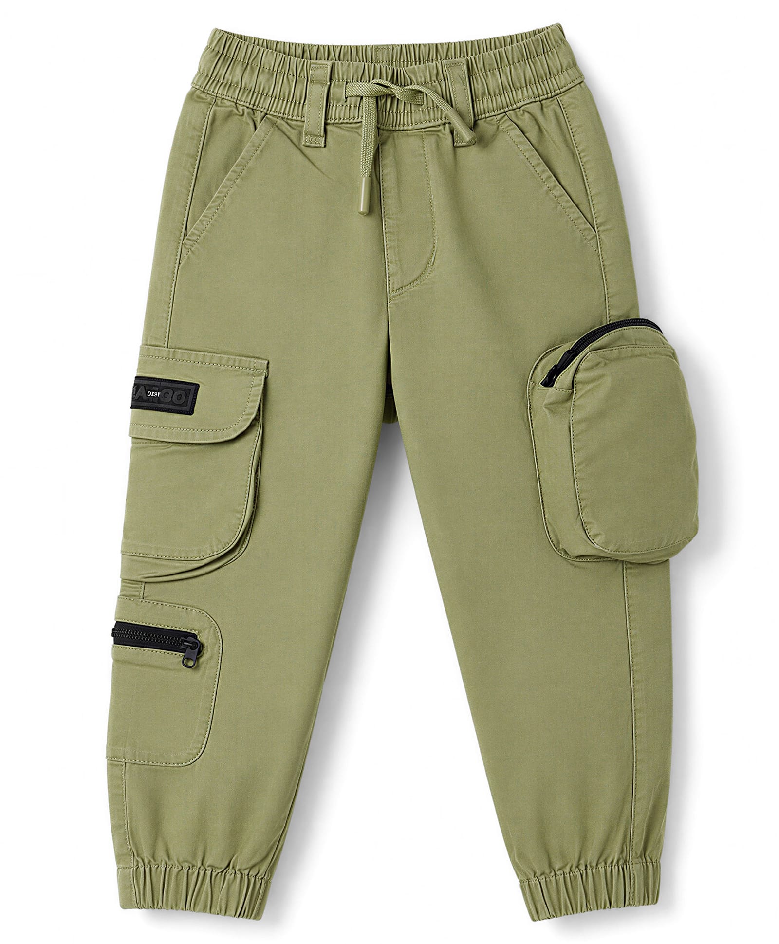 Ruff Twill Woven Full Length Solid Baggy Fit Cargo - Olive Green-picture-18