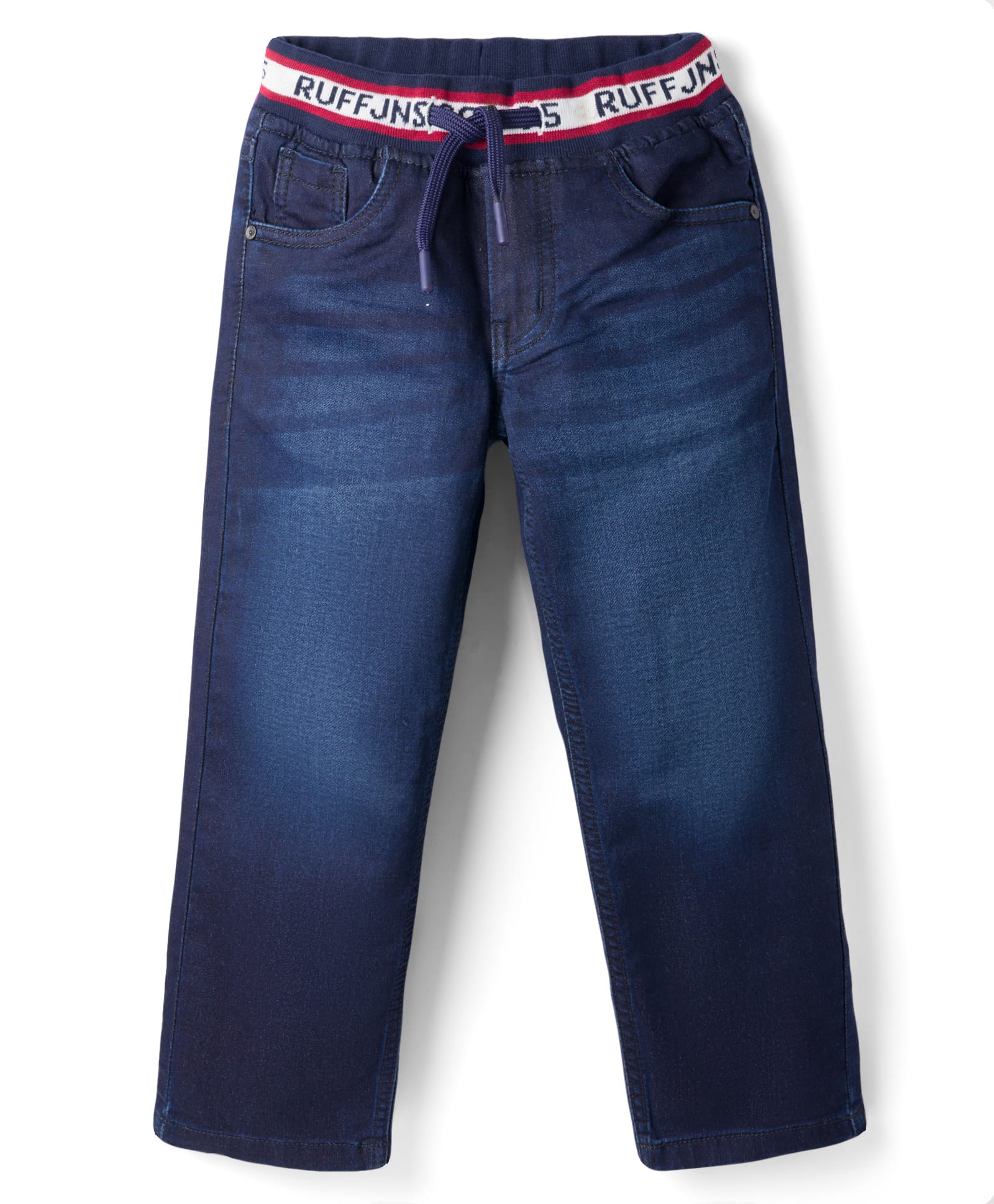 Ruff Denim Woven Full Length Straight Fit Jeans - Blue-picture-13