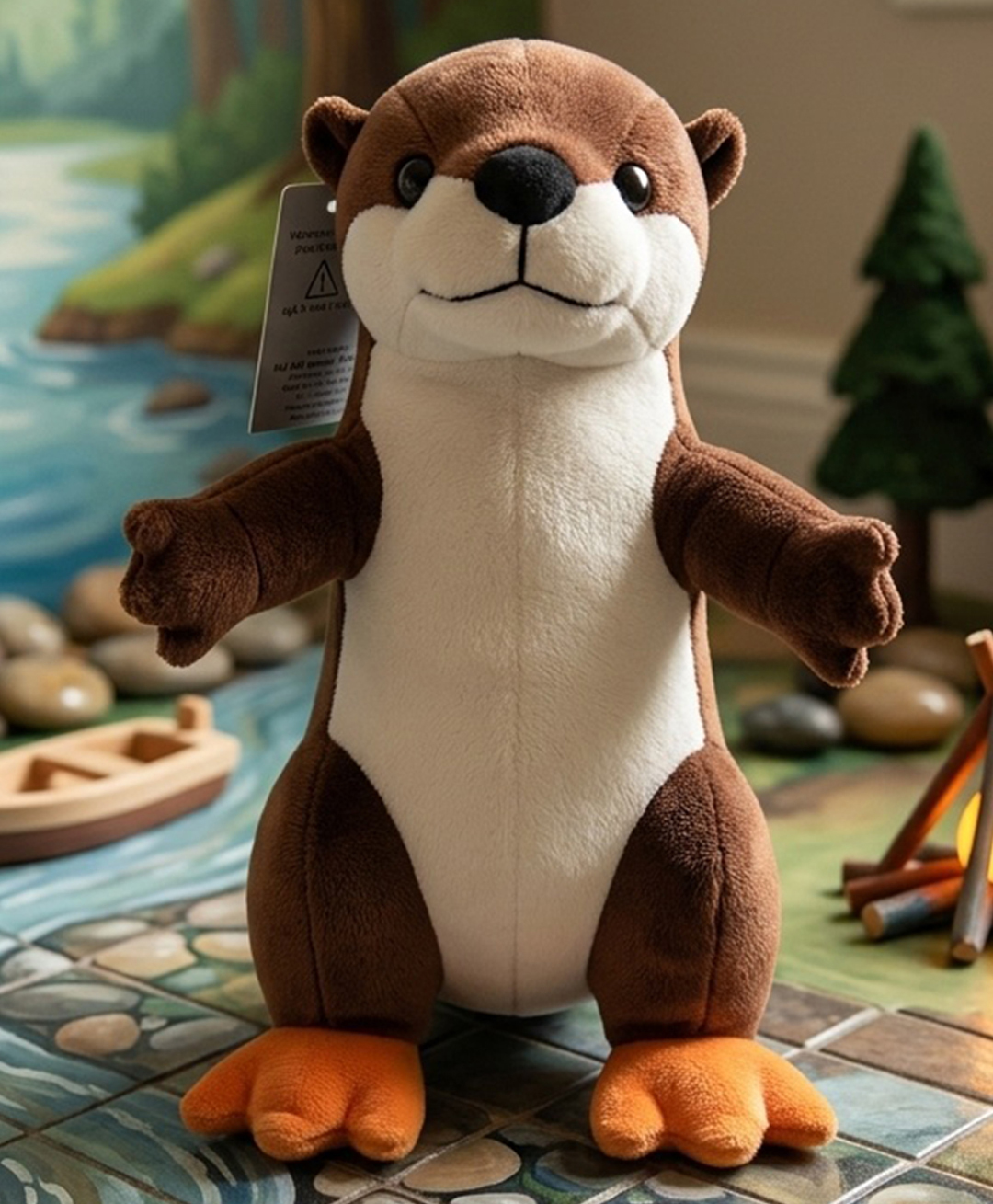 Goldenhub 30 cm Otter Plush Stuffed Soft Coffee Toy-picture-3