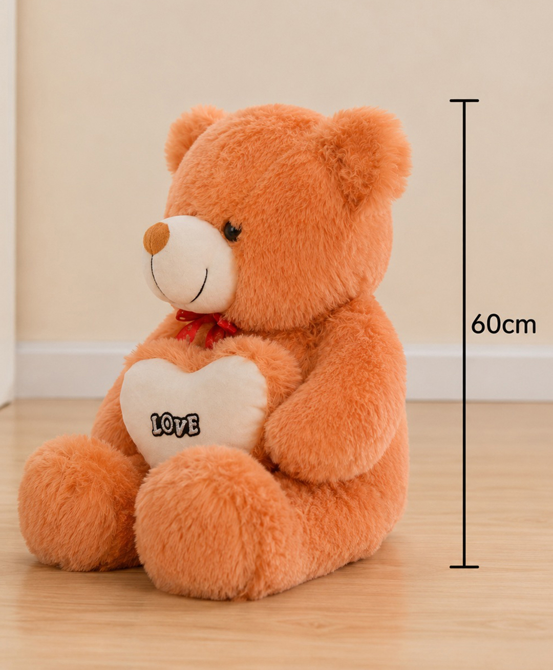 GoldenHub 60 cm Teddy Bear Standing Different With Heart Brown-picture-7