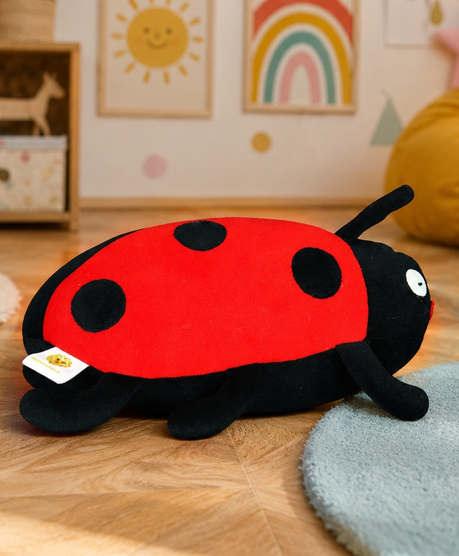 GoldenHub 20 cm Toy Ladybug Plush Toy, Red and Black, Soft Stuffed Animal-image-45