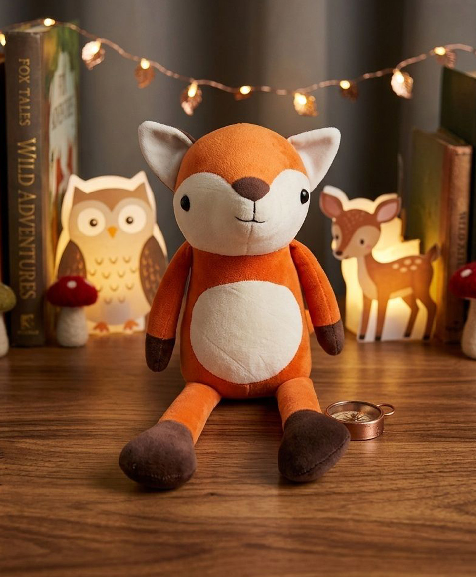 GoldenHub 40 cm Super Soft Flappy Leg Fox Plush Toy, Orange And White Cuddly Stuffed Animal For Kids-picture-13