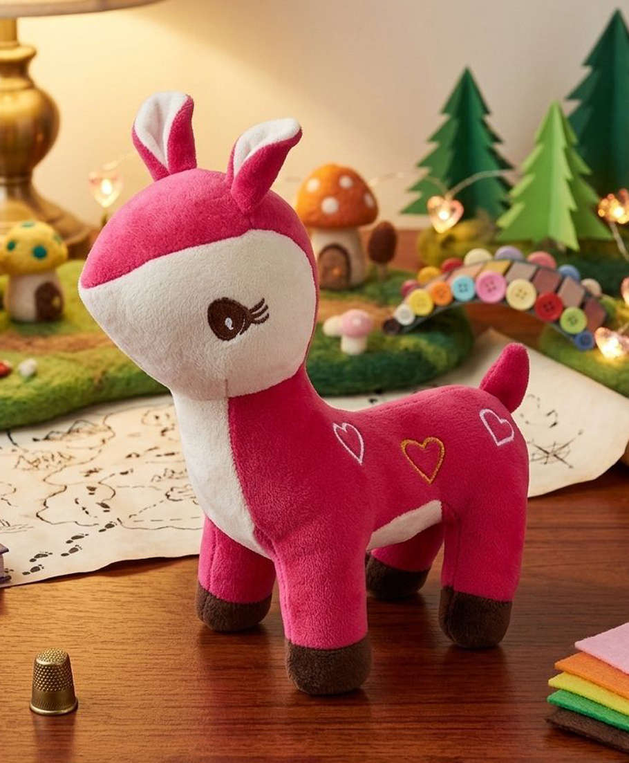 GoldenHub 30 cm Polyester Reindeer Standing Rani Cute, Plush/Soft Toy for Boys, Girls and Kids, Super-Soft, Safe, Great Birthday Gift-image-6