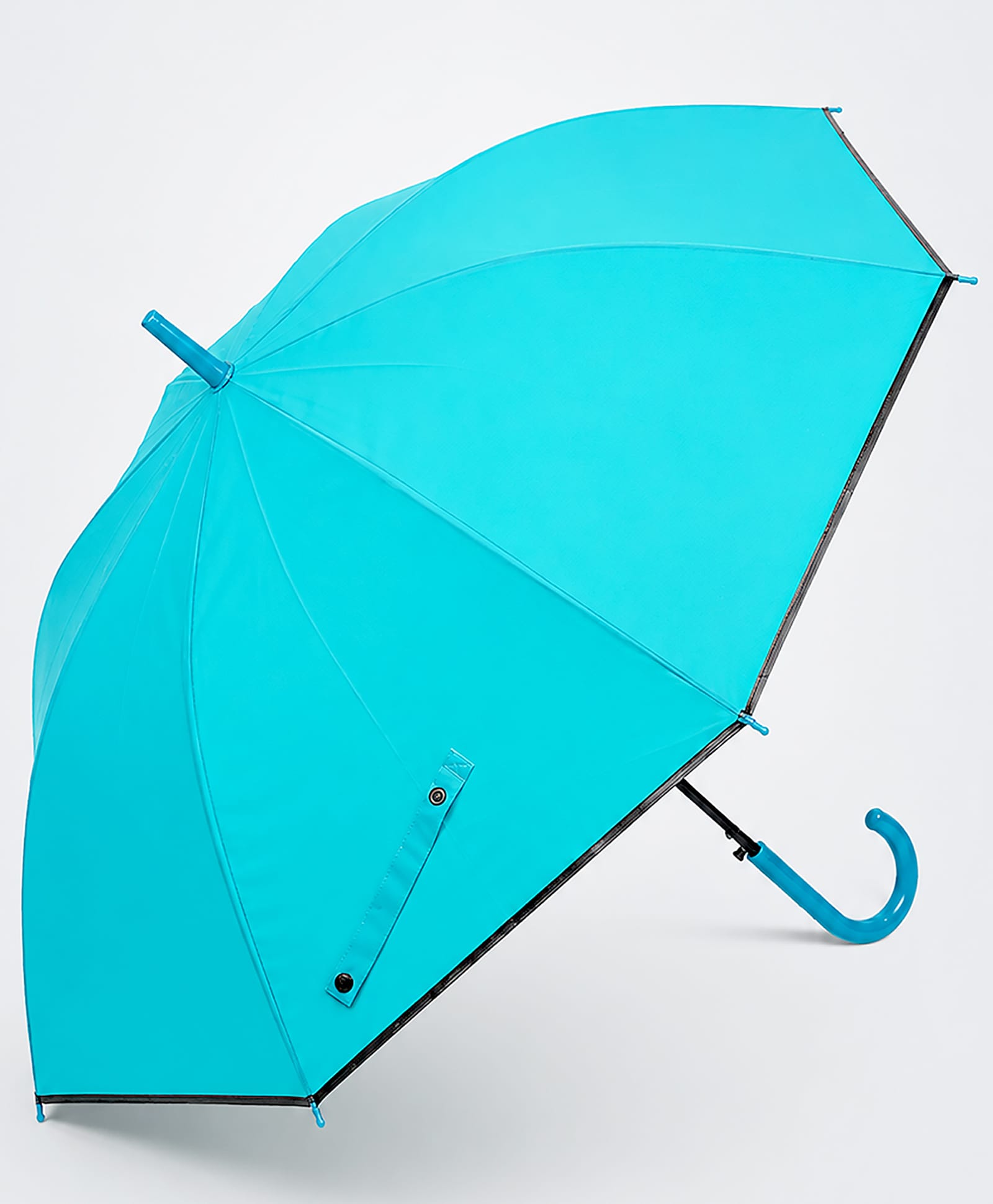 Little Surprise Box Solid Black Trim Detailed Umbrella - Teal-image-22