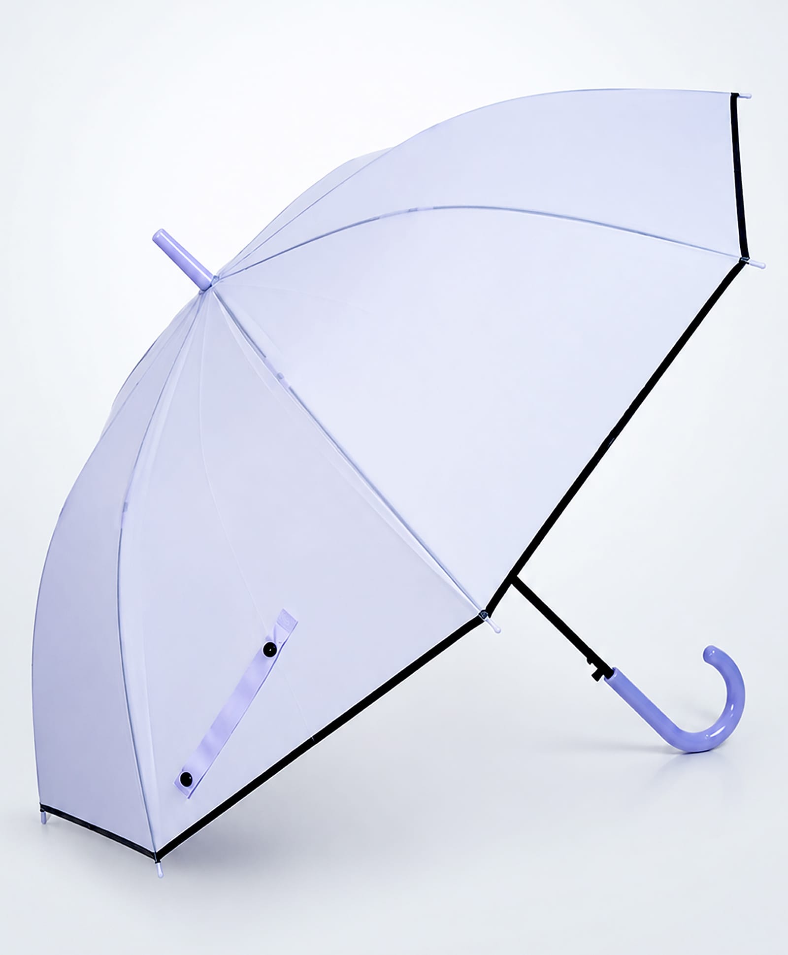 Little Surprise Box Solid Black Trim Detailed Umbrella - Purple-image-4