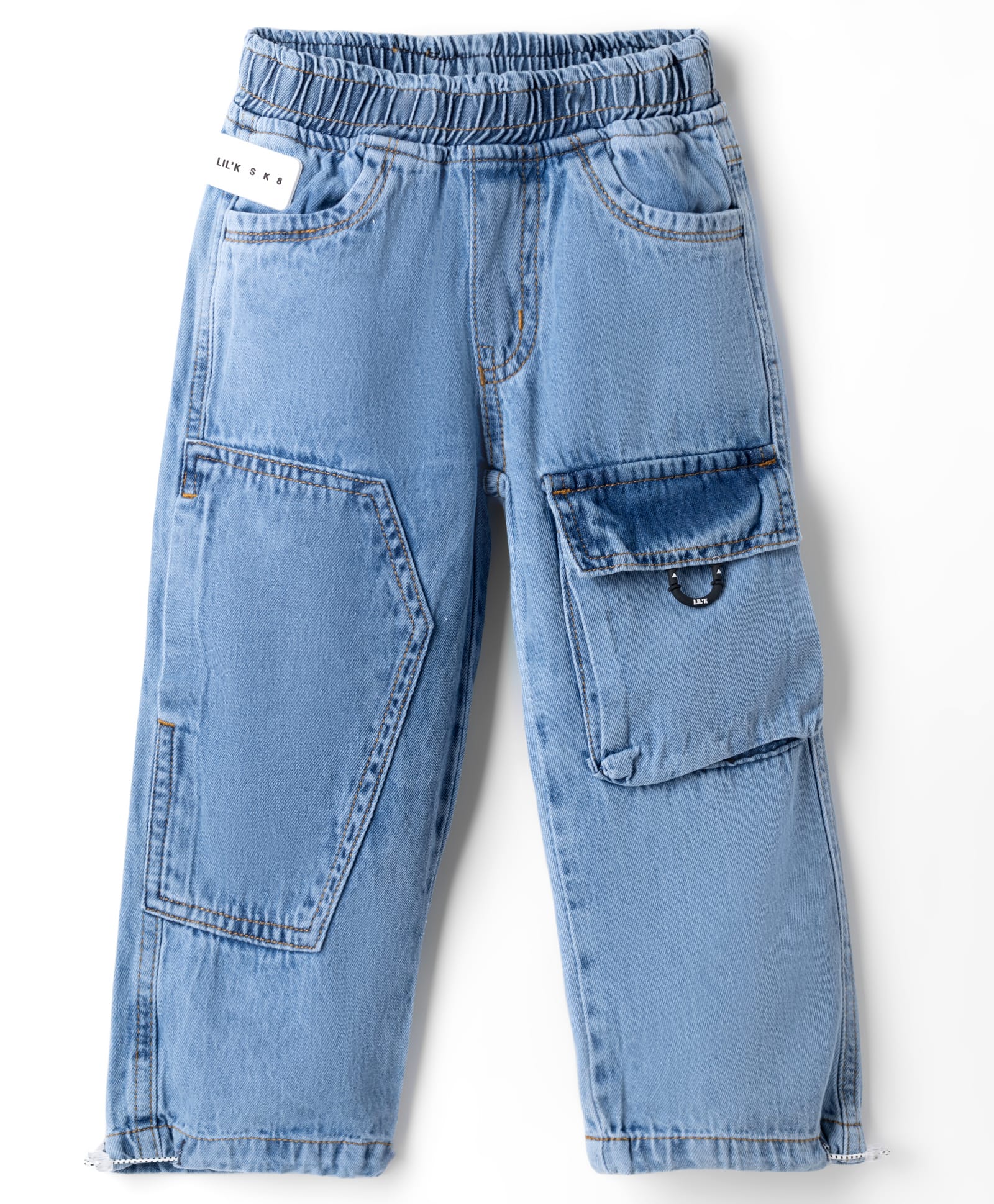 Little Kangaroos Denim Full Length Jeans Wih Pocket Detailing - Light Blue-picture-15
