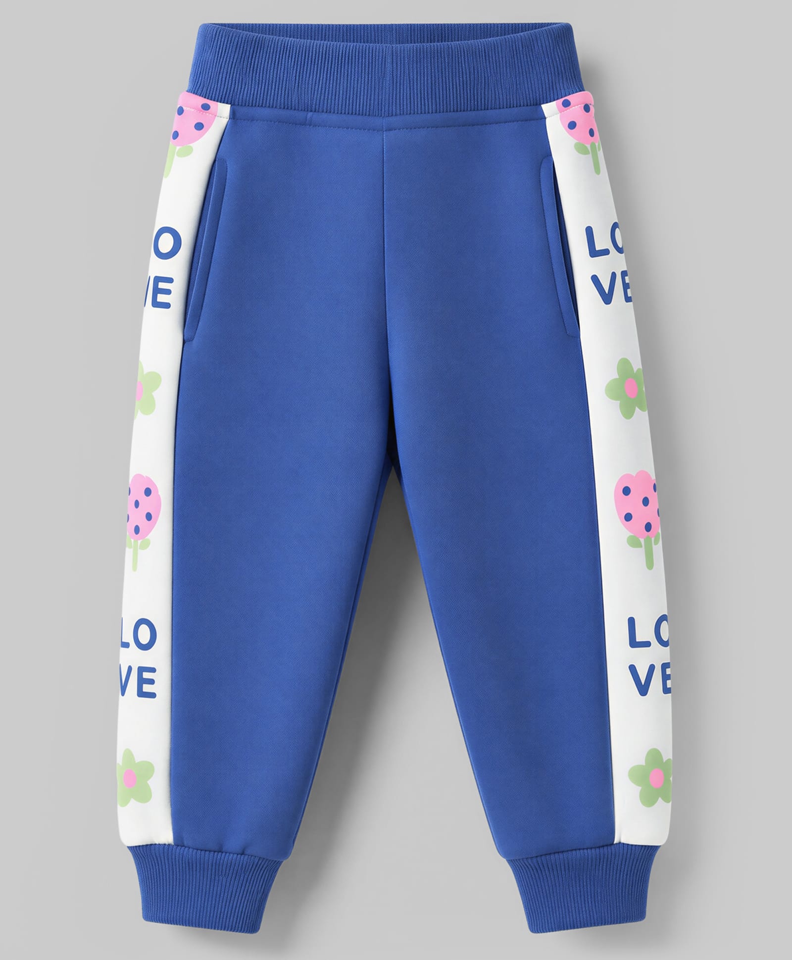 Little Kangaroos Fleece Knit Full Length Text Printed Fleece and Woollen Pant - Blue-picture-41