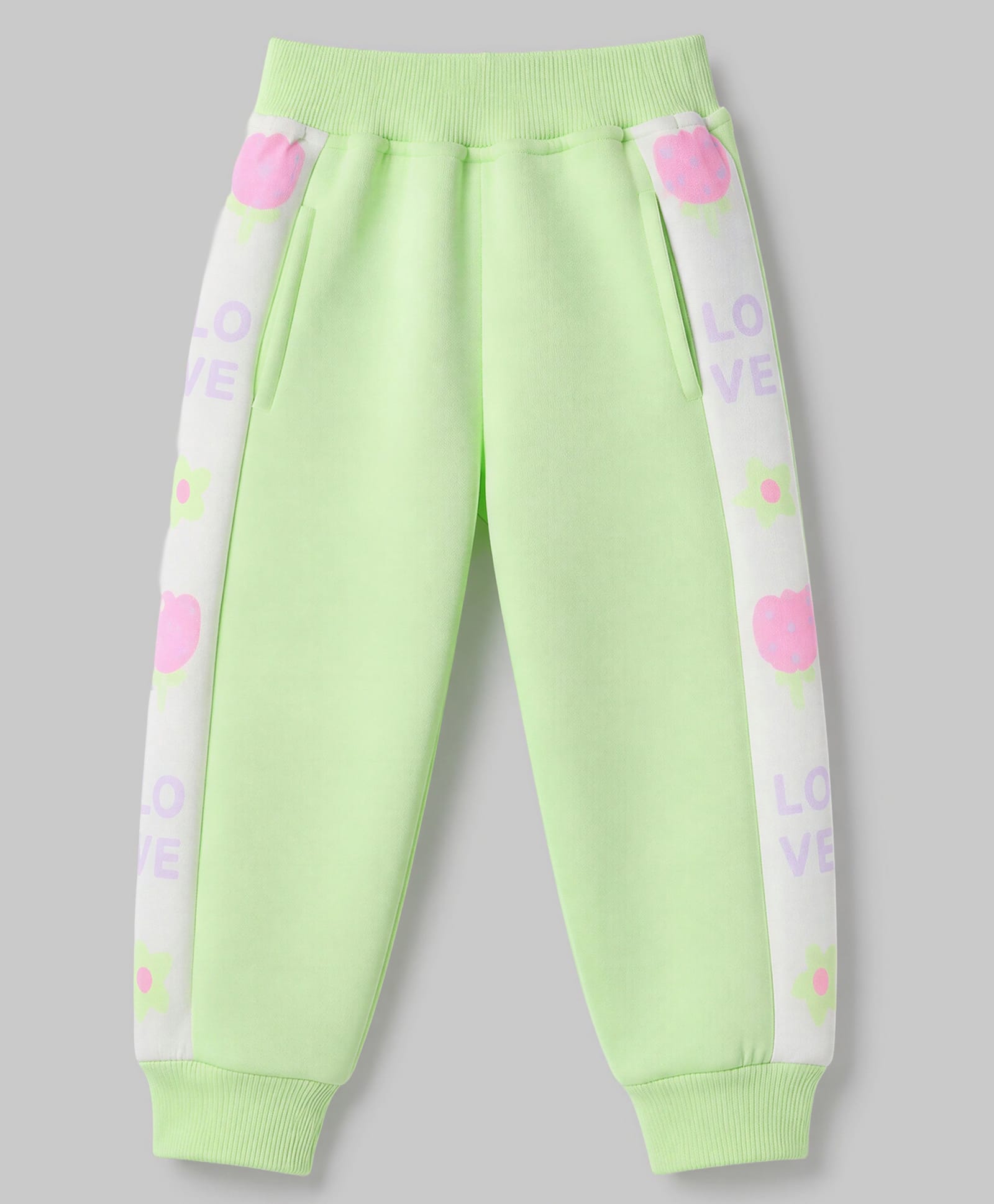 Little Kangaroos Fleece Knit Full Length Text Printed Fleece and Woollen Pant - Limegreen-picture-20