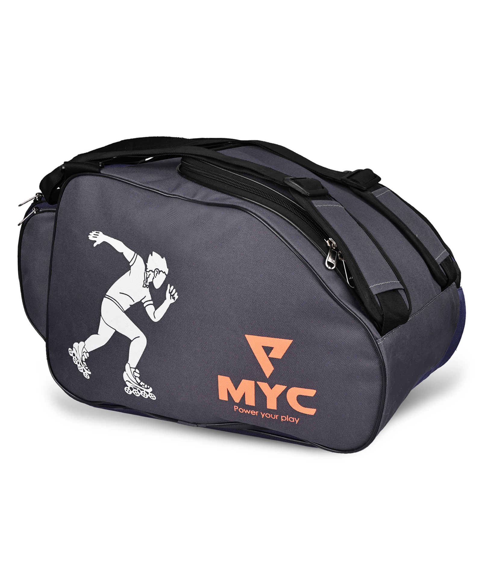 MYC Skates Bag for Inline & Quad Skating (12X11X9 Inches) Durable Polyester, Spacious Design to Carry Complete Roller Skate Kit Grey-image-35