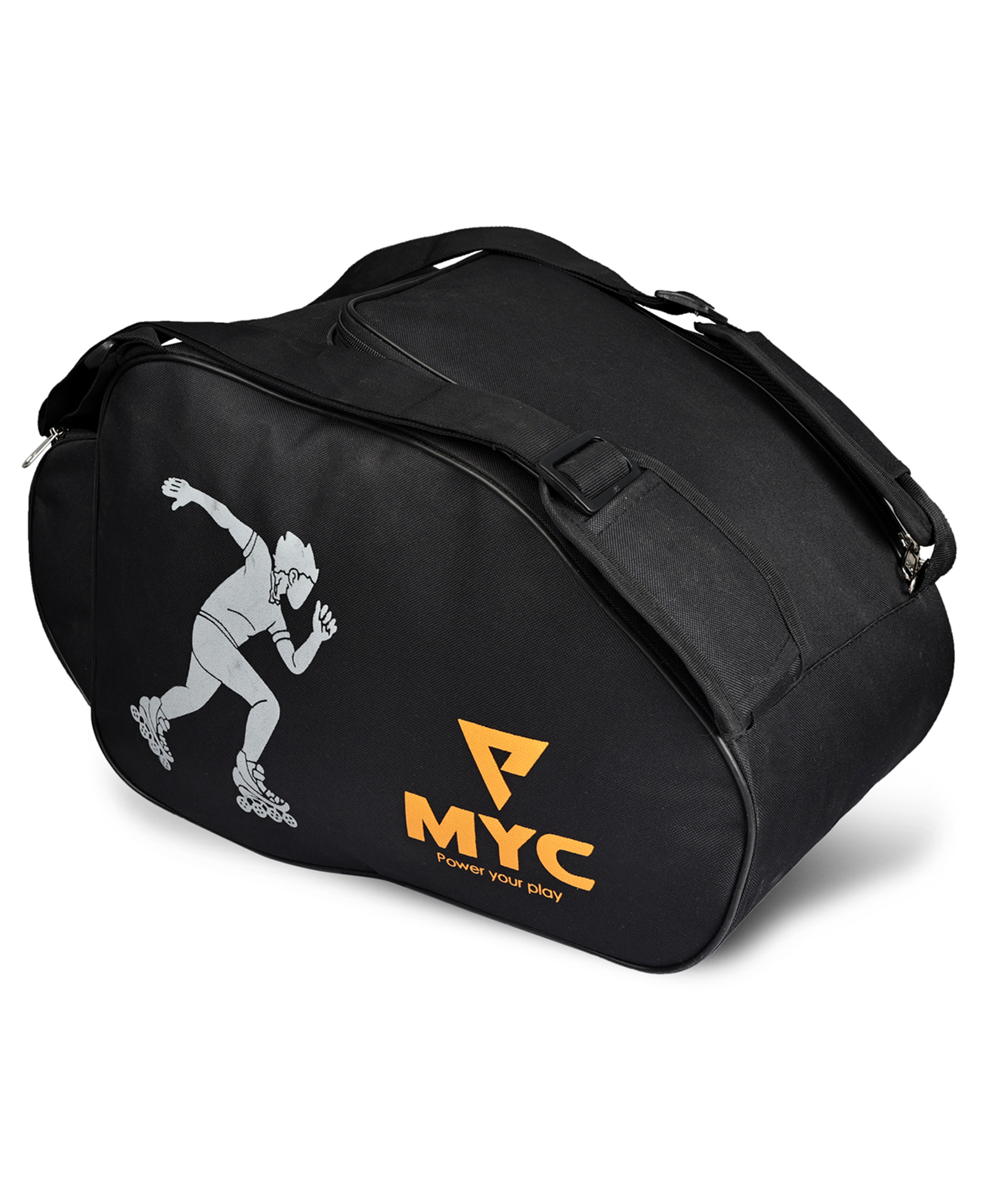 MYC Skates Bag for Inline & Quad Skating (12X11X9 Inches) Durable Polyester, Spacious Design to Carry Complete Roller Skate Kit Black-picture-16