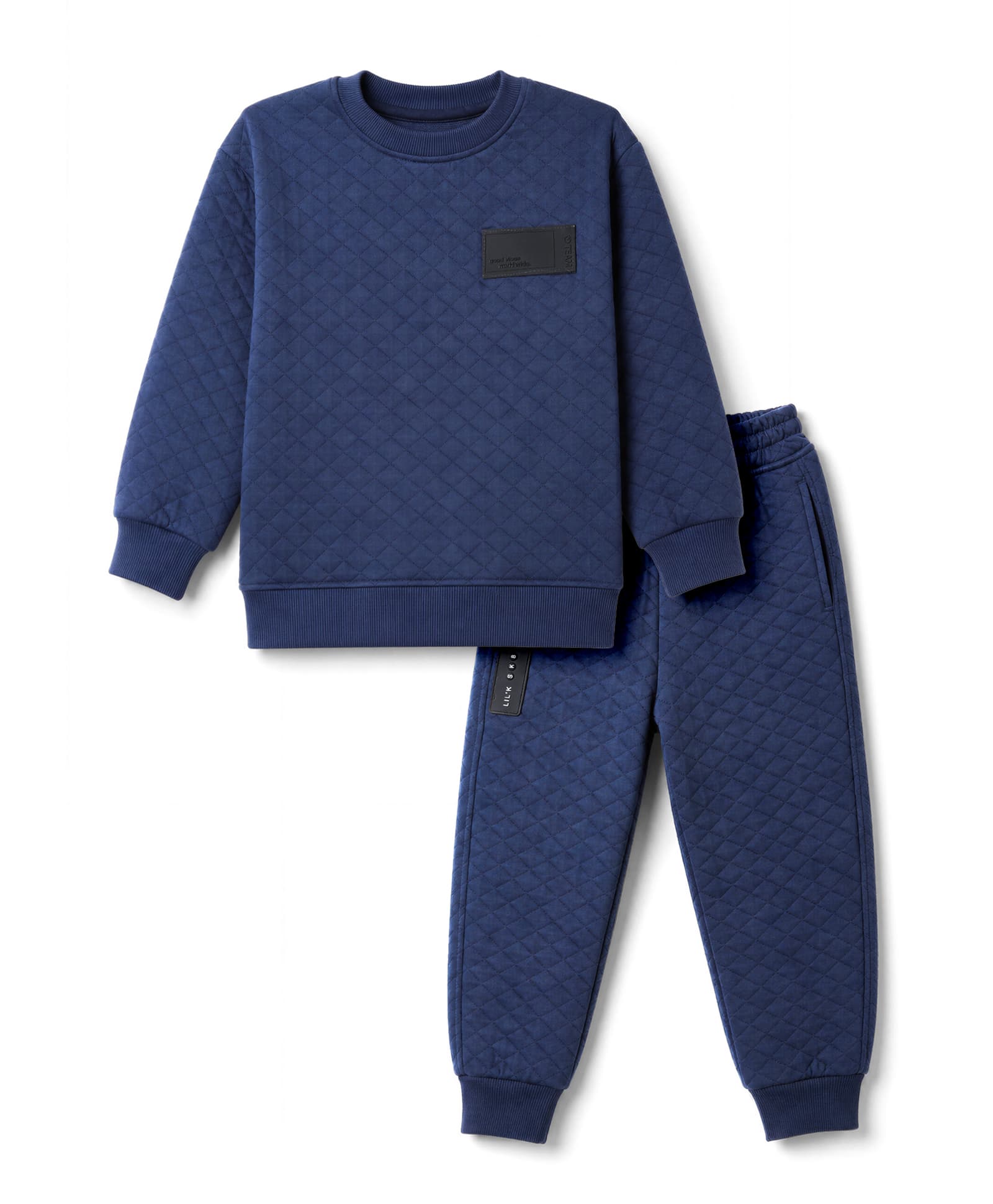 Little Kangaroos Fleece Knit Full Sleeves Solid Winter Wear Suit With Patch - Navy Blue-picture-27