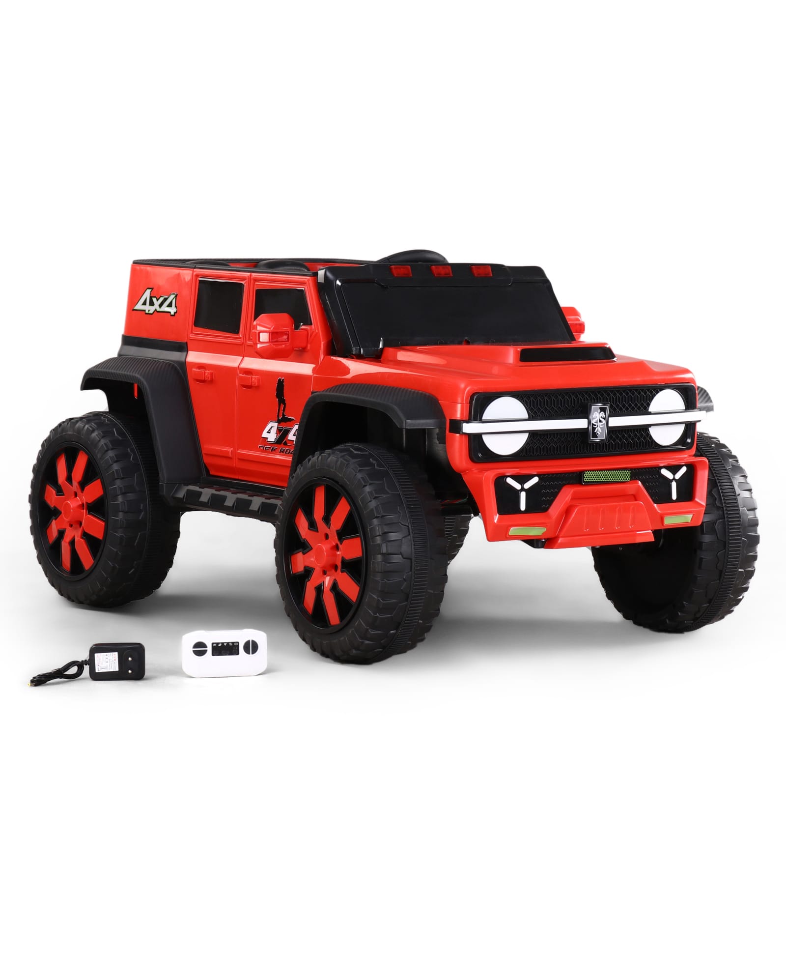 Desert Storm Kids 4X4 Battery Operated Ride on Jeep - Red | Remote Control | LED Lights | Music & AUX | Openable Doors | Rechargeable Battery-image-49